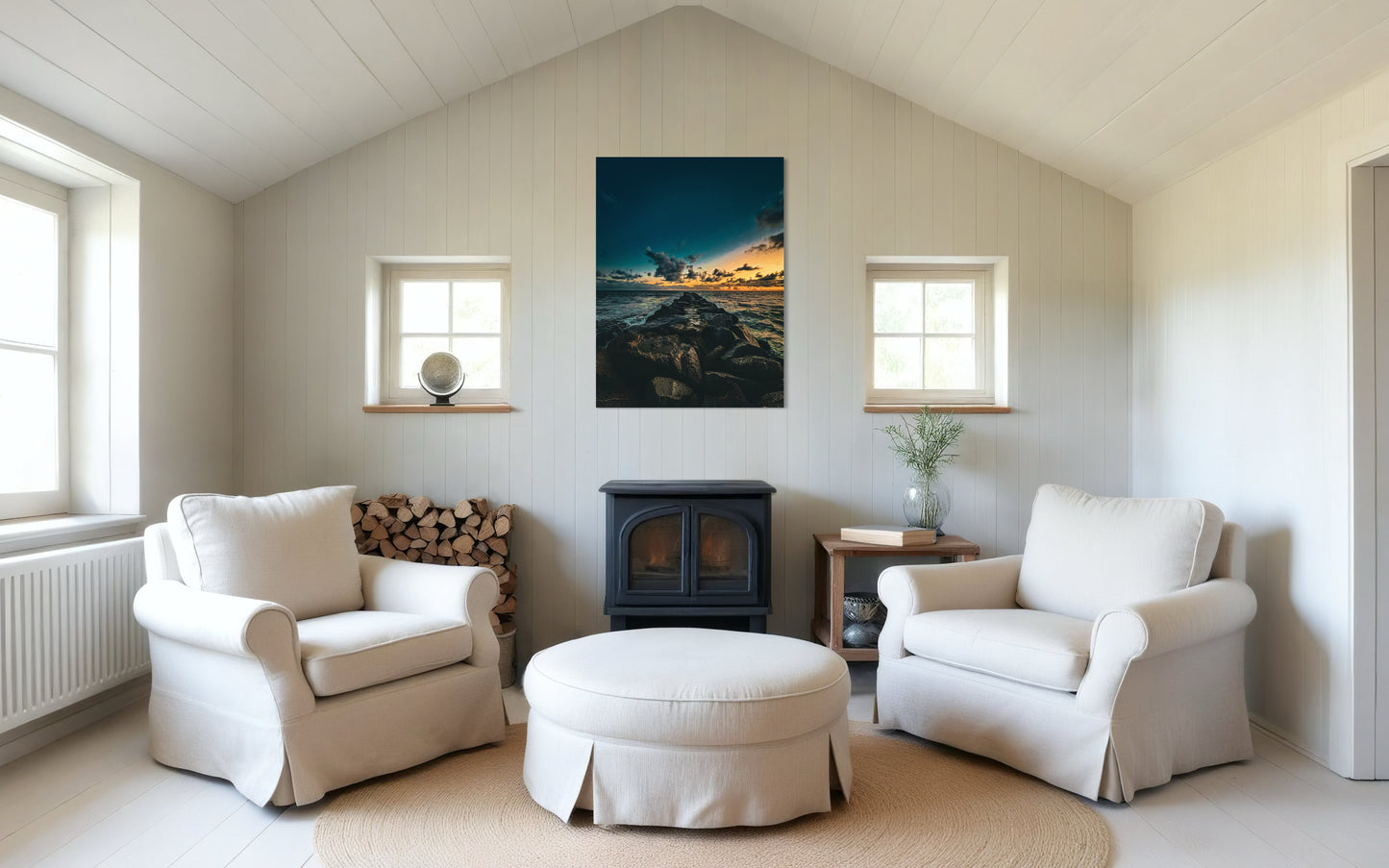 Ocean Sunset Pier Photography Print: Coastal Seascape Wall Art