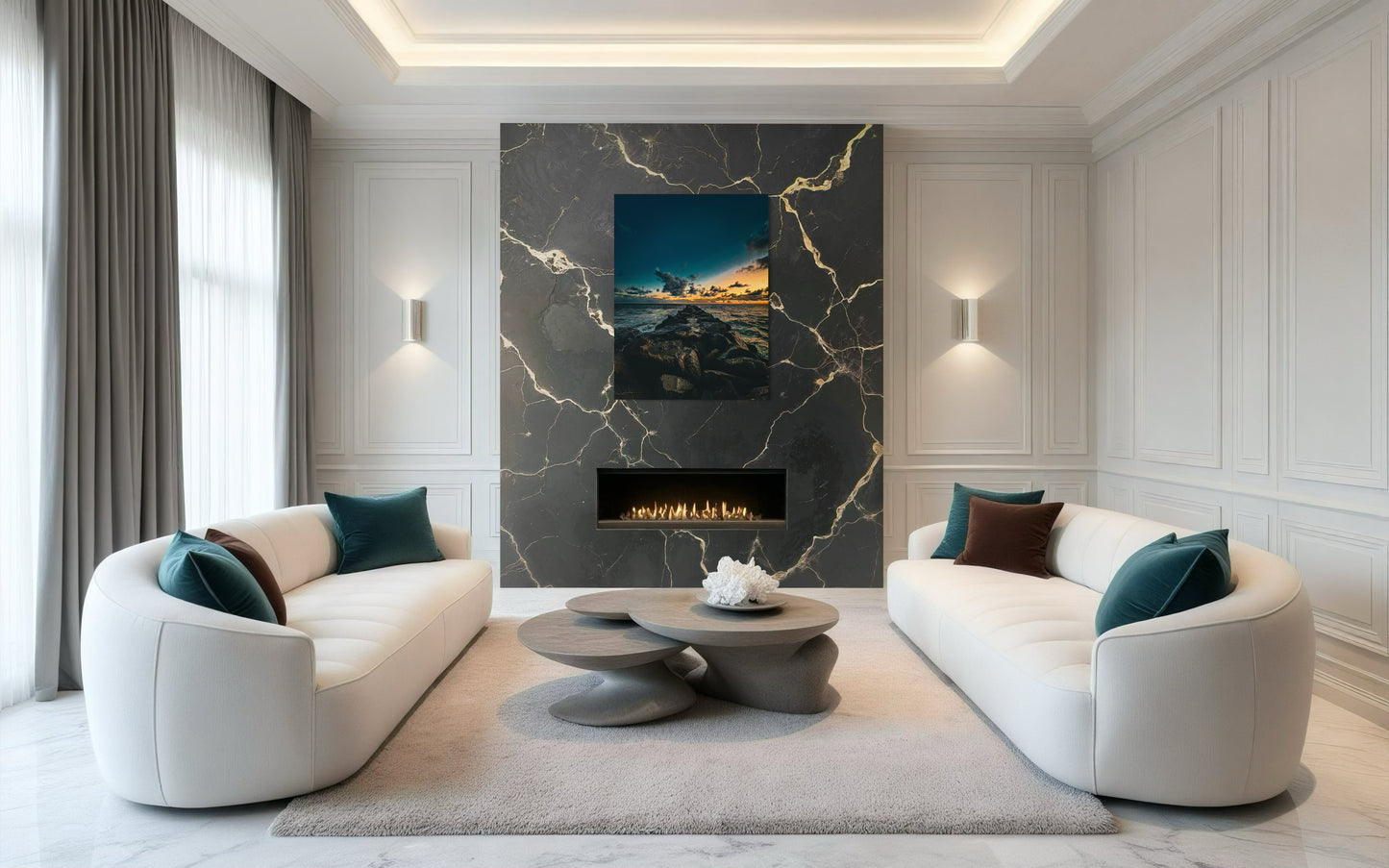 Ocean Sunset Pier Photography Print: Coastal Seascape Wall Art