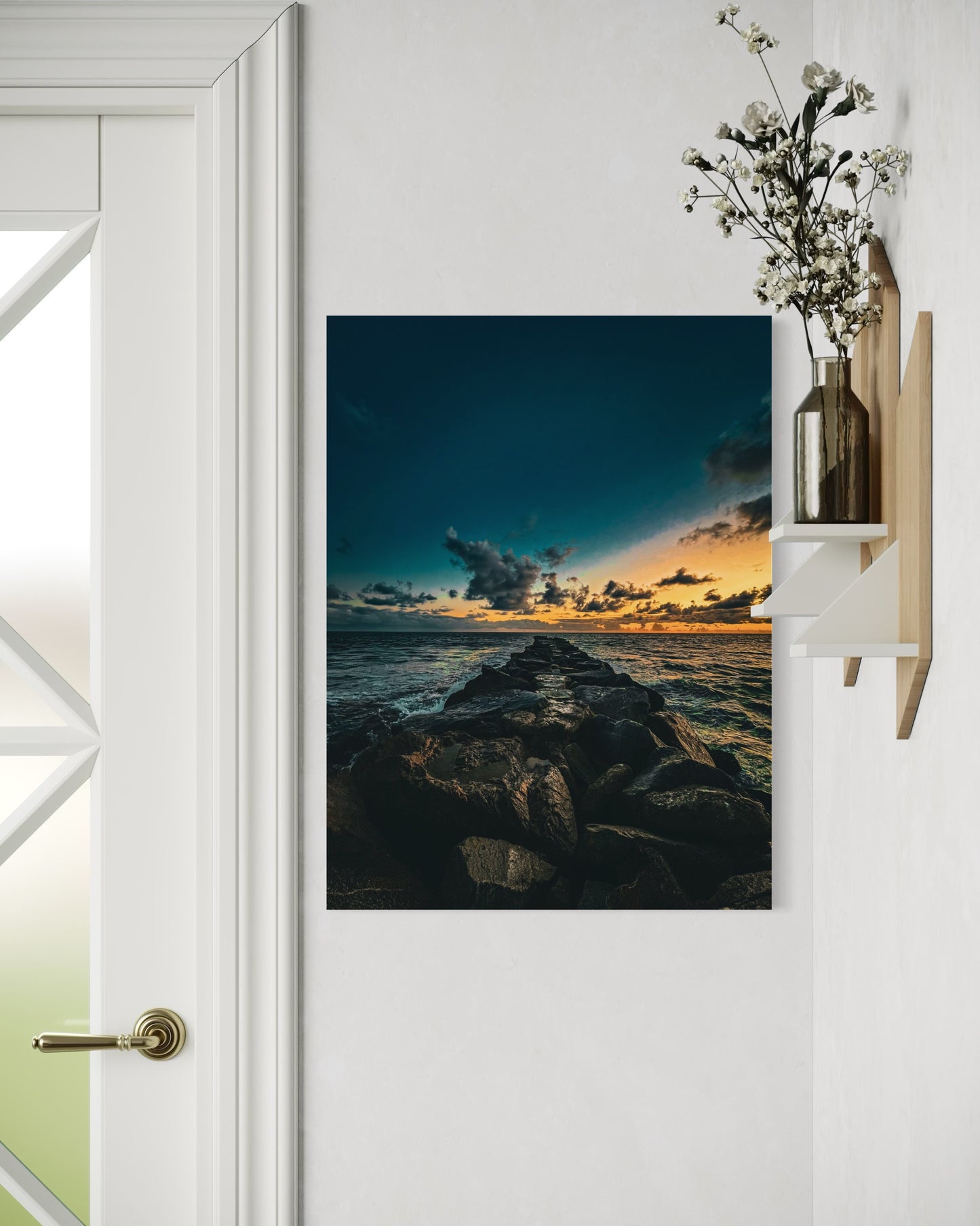 Ocean Sunset Pier Photography Print: Coastal Seascape Wall Art