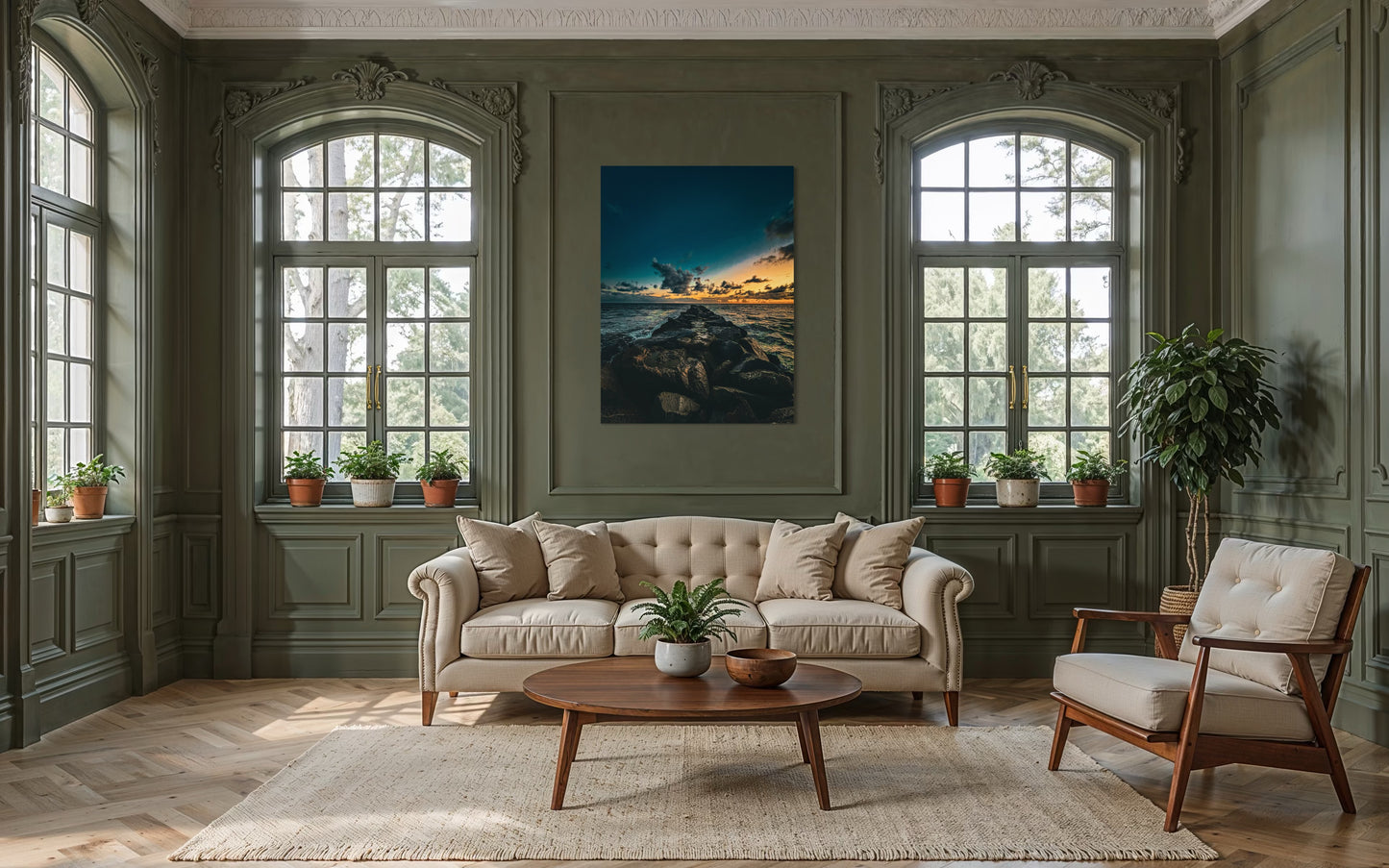 Ocean Sunset Pier Photography Print: Coastal Seascape Wall Art