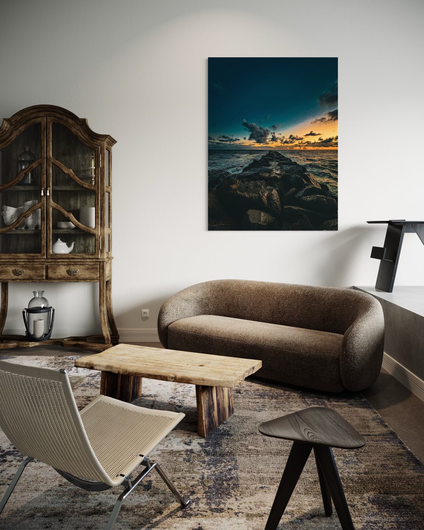 Ocean Sunset Pier Photography Print: Coastal Seascape Wall Art