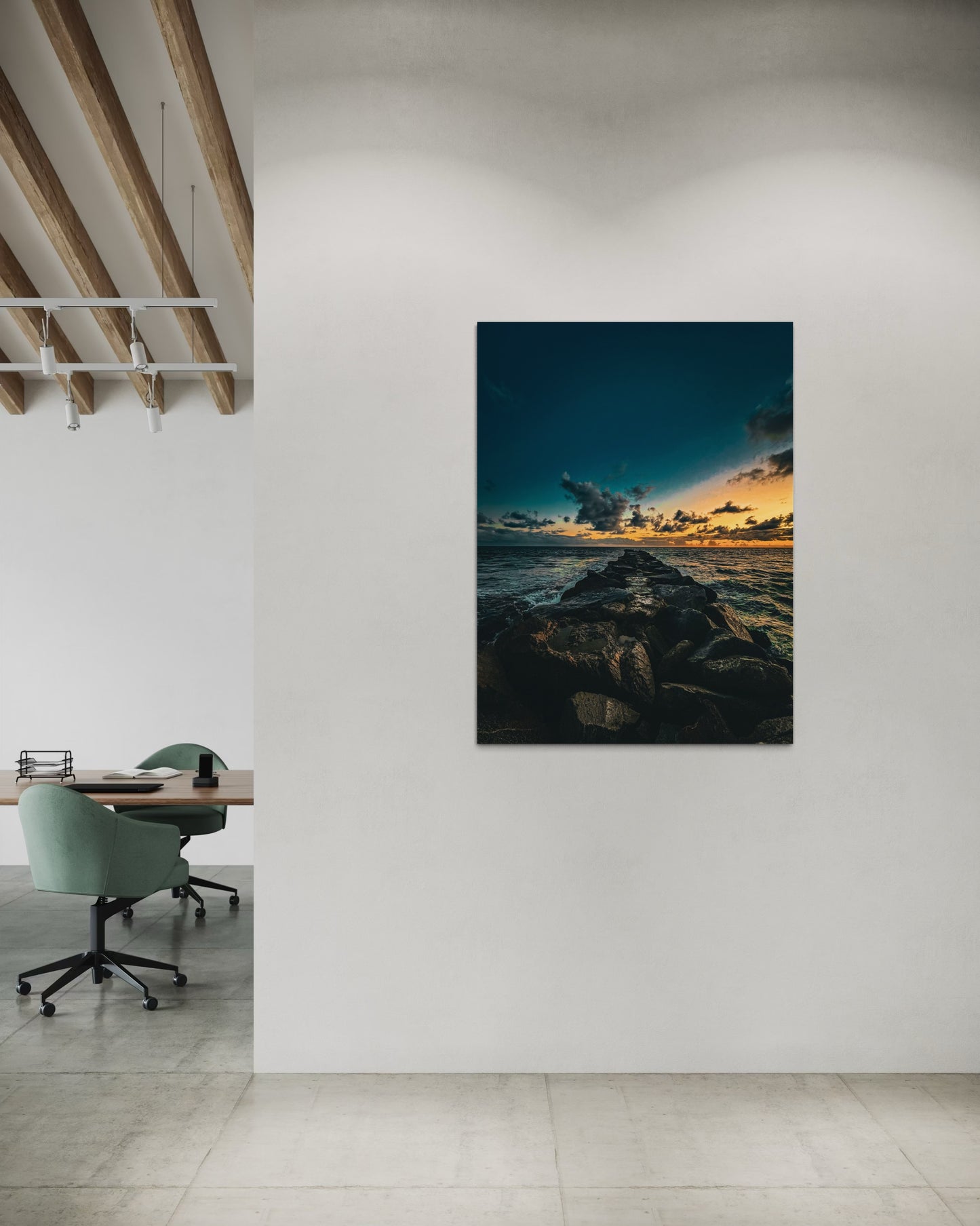 Ocean Sunset Pier Photography Print: Coastal Seascape Wall Art