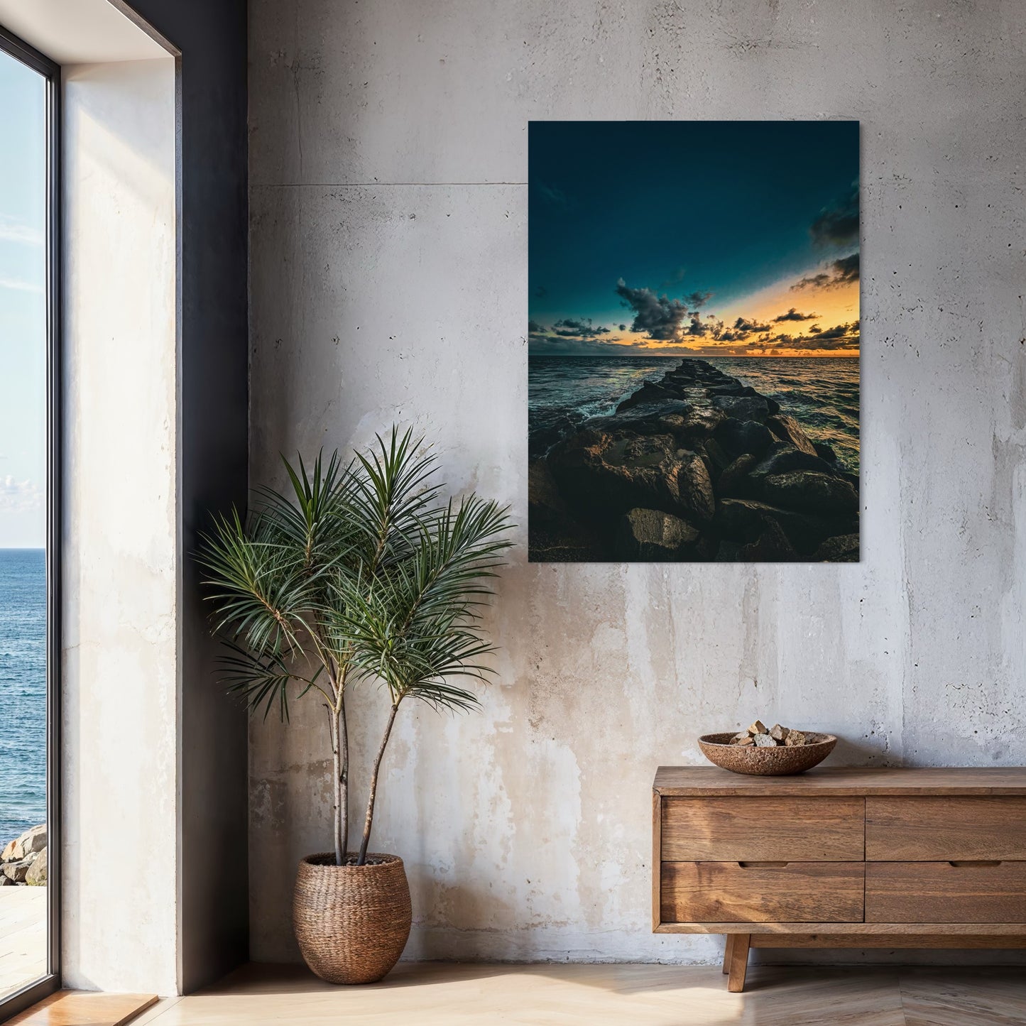 Ocean Sunset Pier Photography Print: Coastal Seascape Wall Art