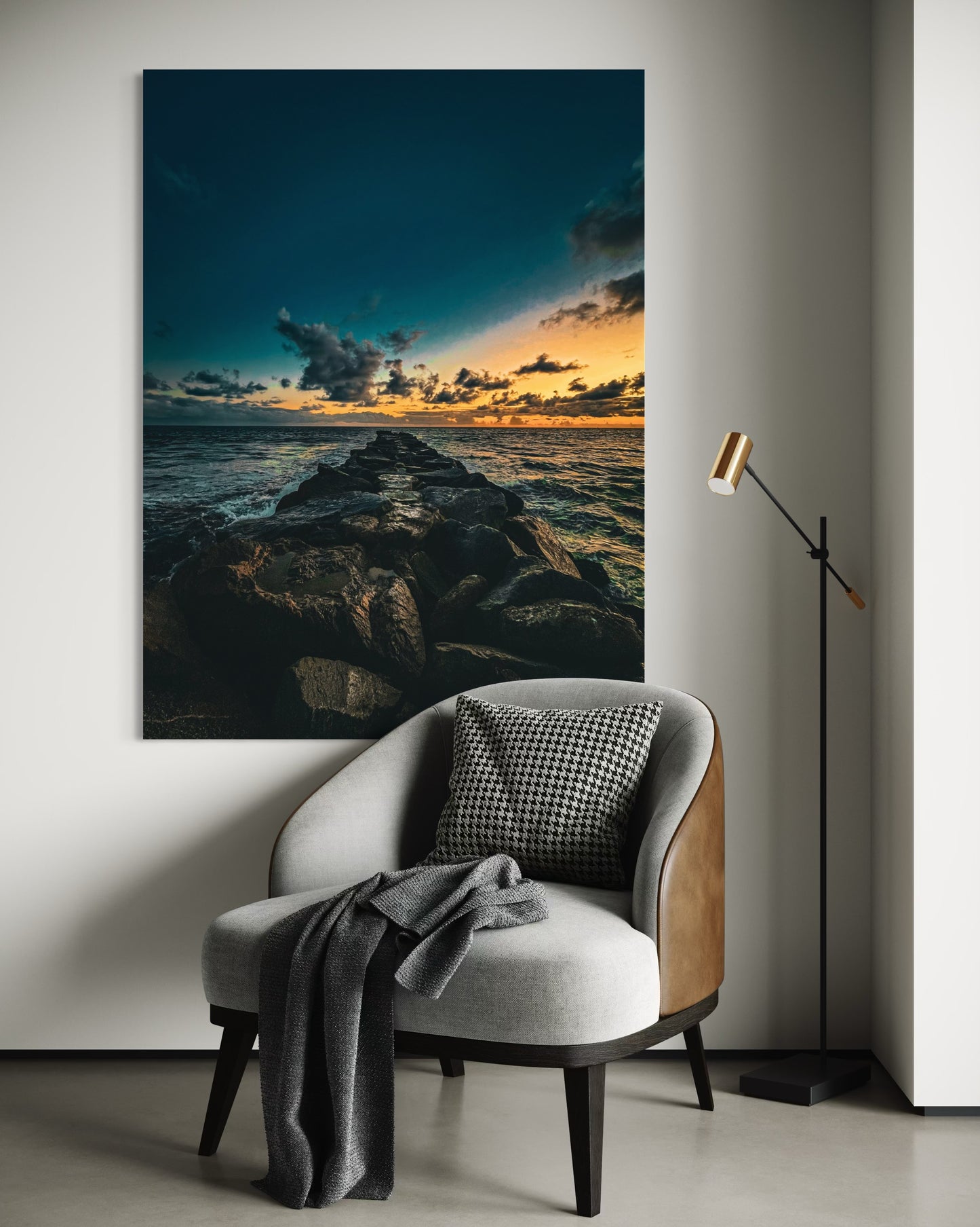 Ocean Sunset Pier Photography Print: Coastal Seascape Wall Art