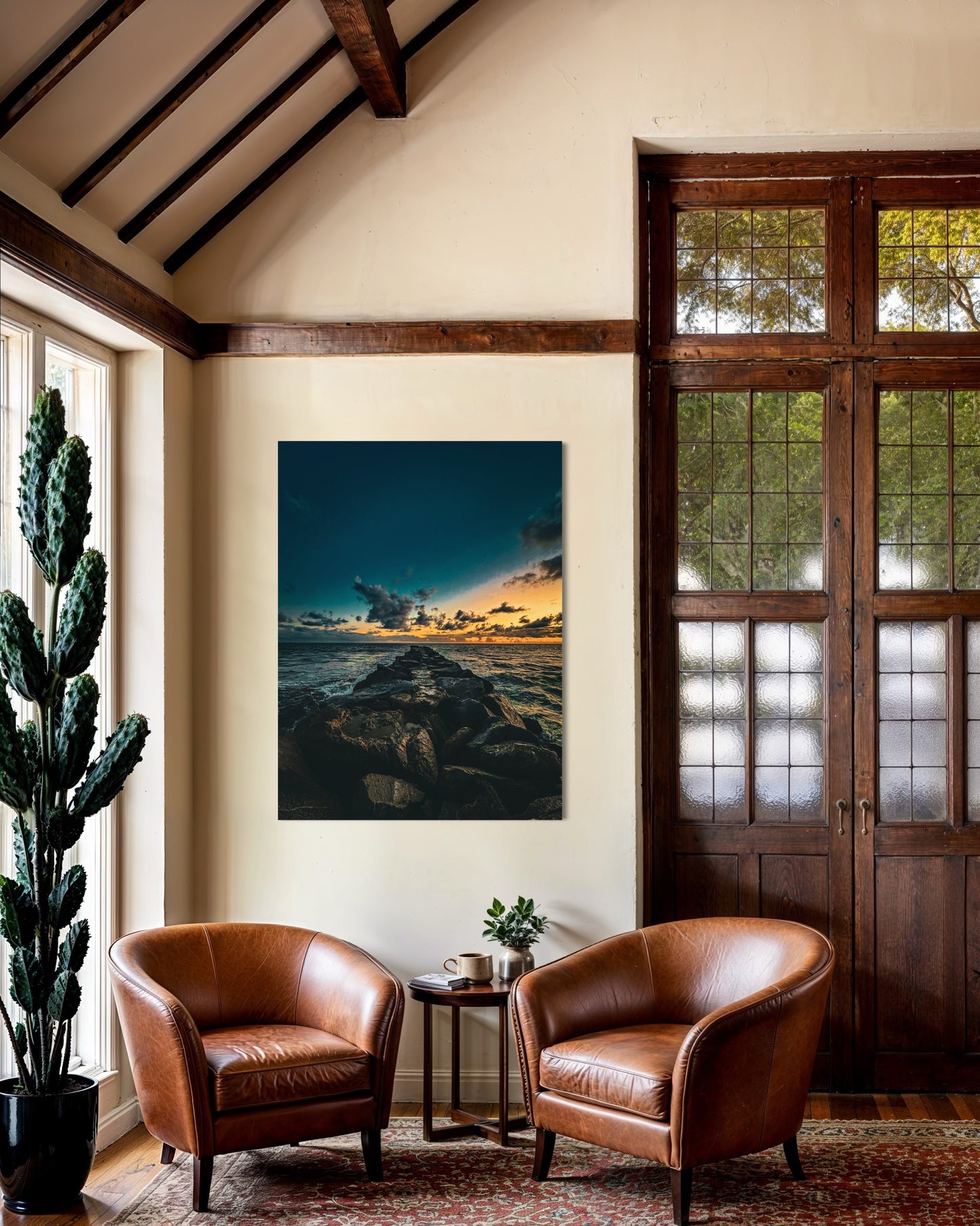 Ocean Sunset Pier Photography Print: Coastal Seascape Wall Art