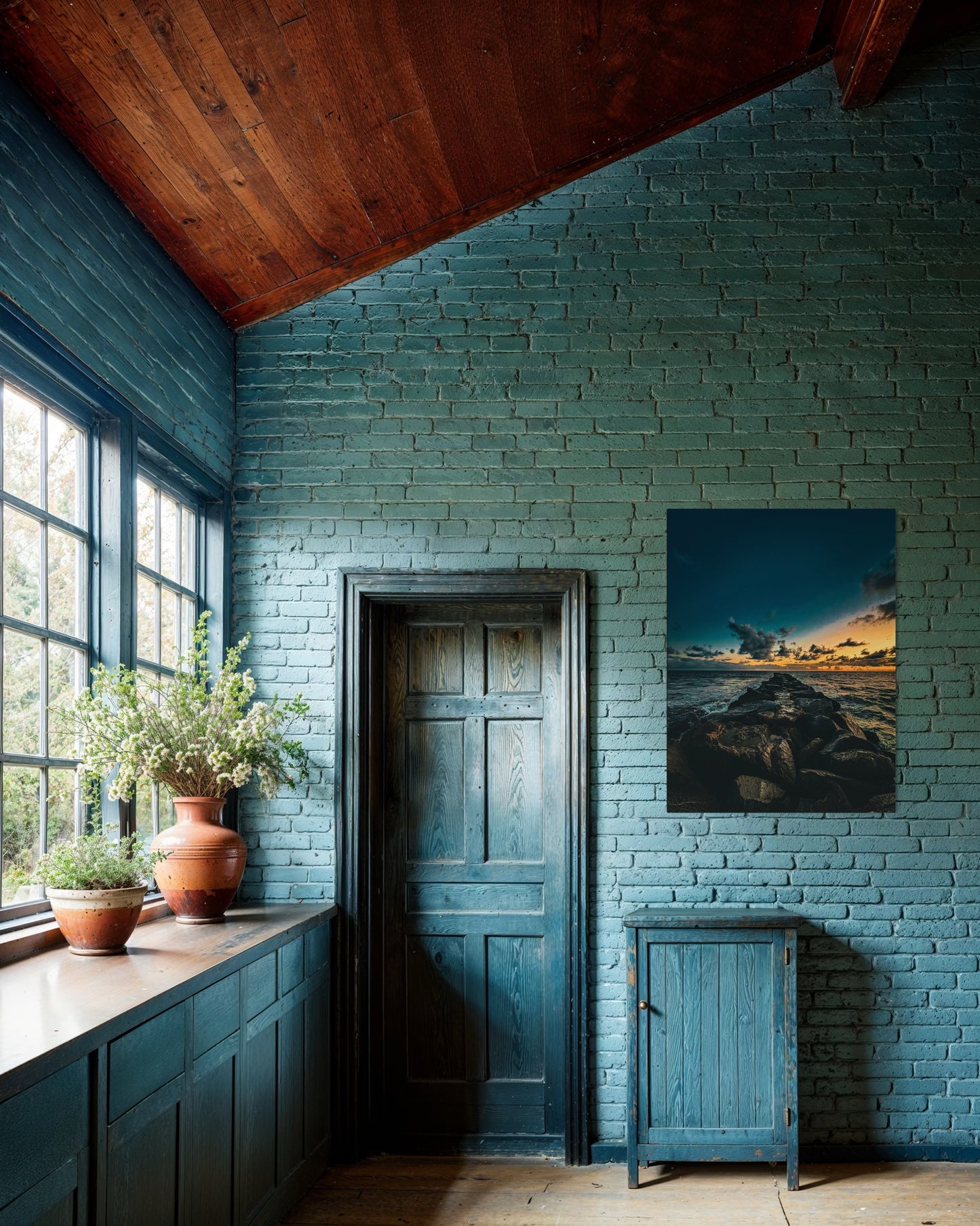 Ocean Sunset Pier Photography Print: Coastal Seascape Wall Art