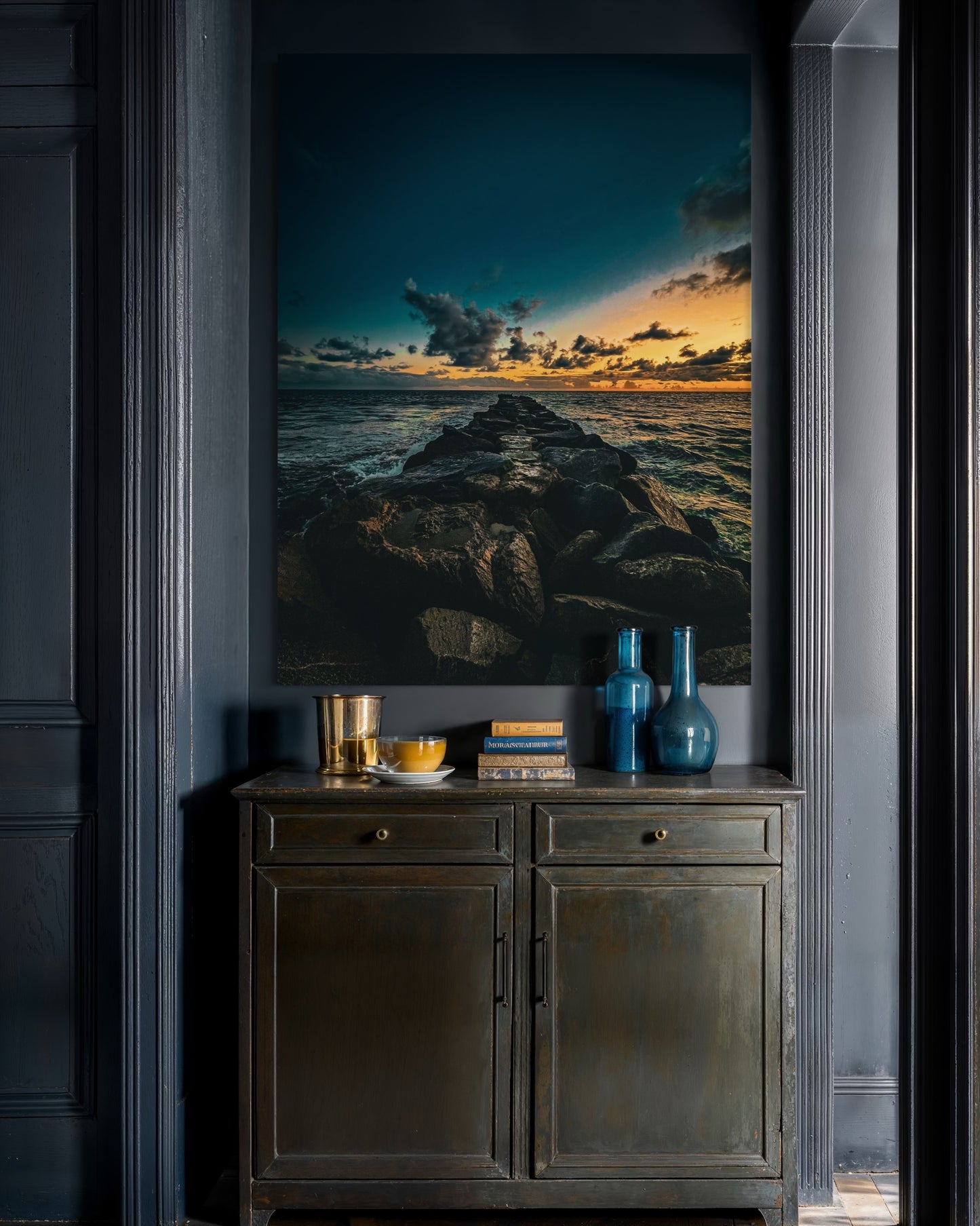 Ocean Sunset Pier Photography Print: Coastal Seascape Wall Art