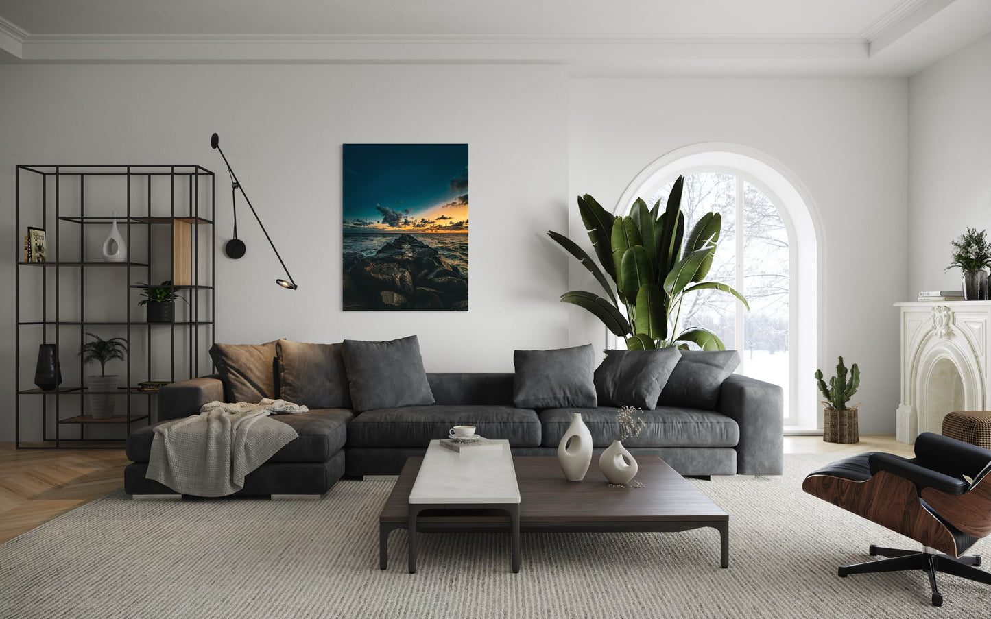 Ocean Sunset Pier Photography Print: Coastal Seascape Wall Art