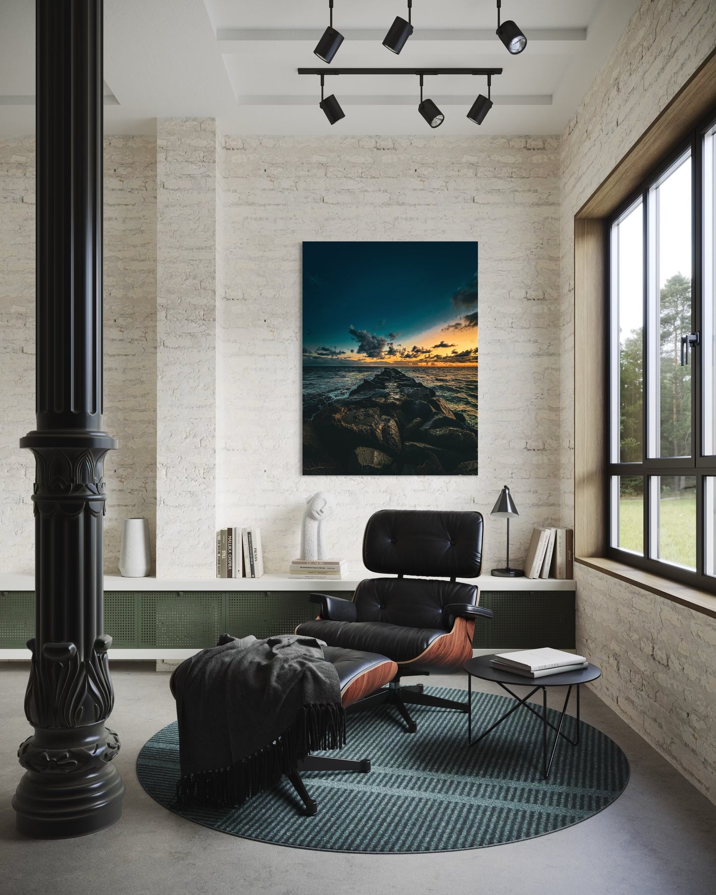 Ocean Sunset Pier Photography Print: Coastal Seascape Wall Art