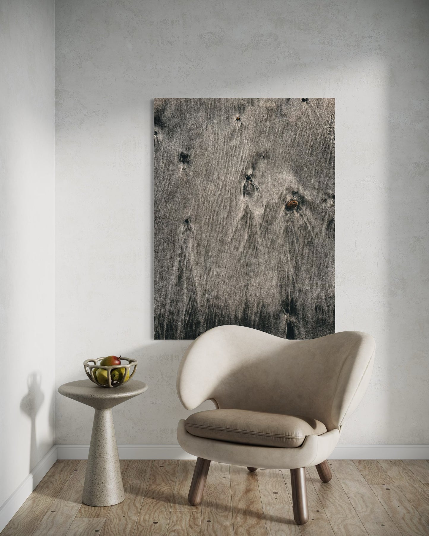 Minimalist Sand Texture Photography Print: Coastal Beige Nature Art