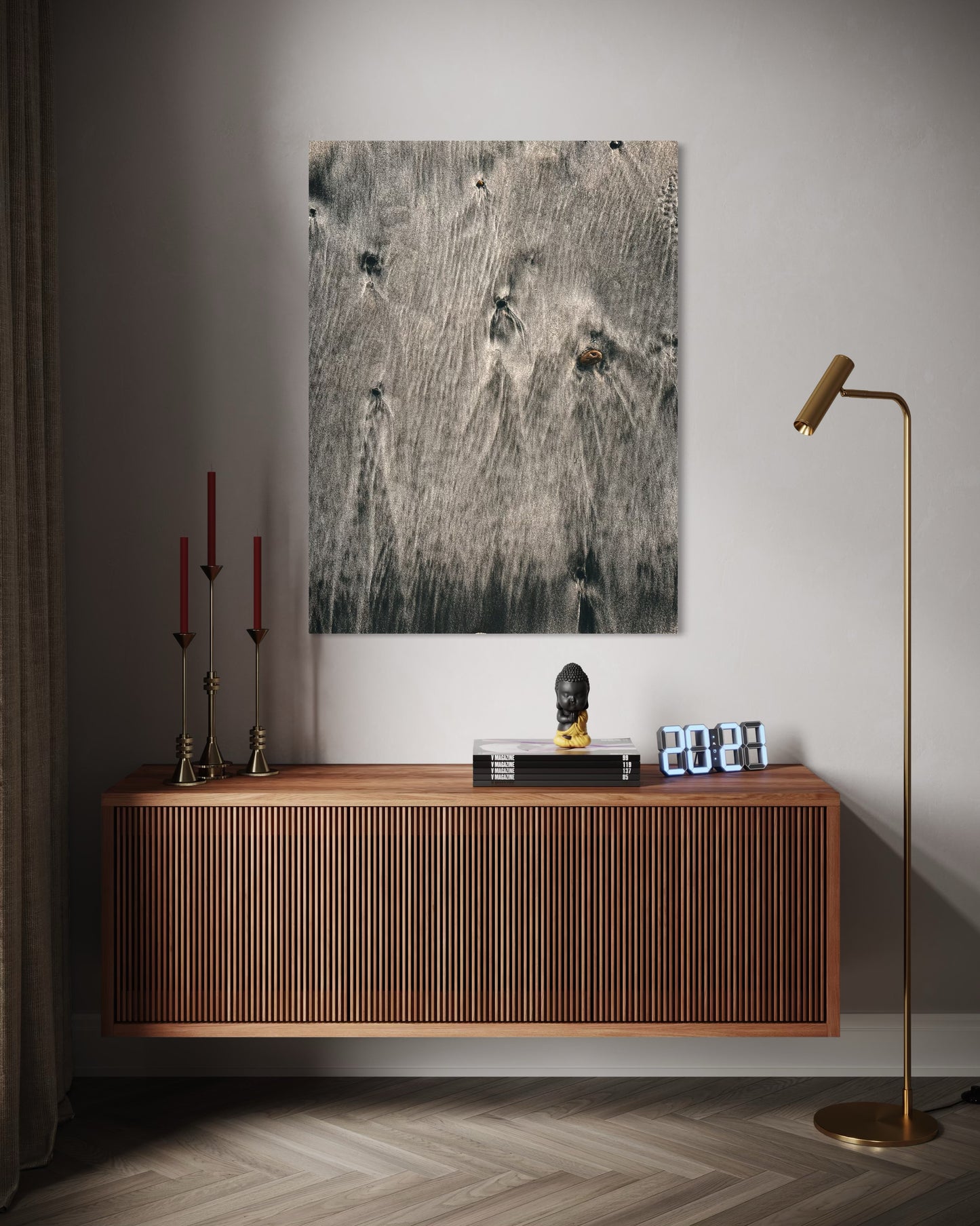 Minimalist Sand Texture Photography Print: Coastal Beige Nature Art