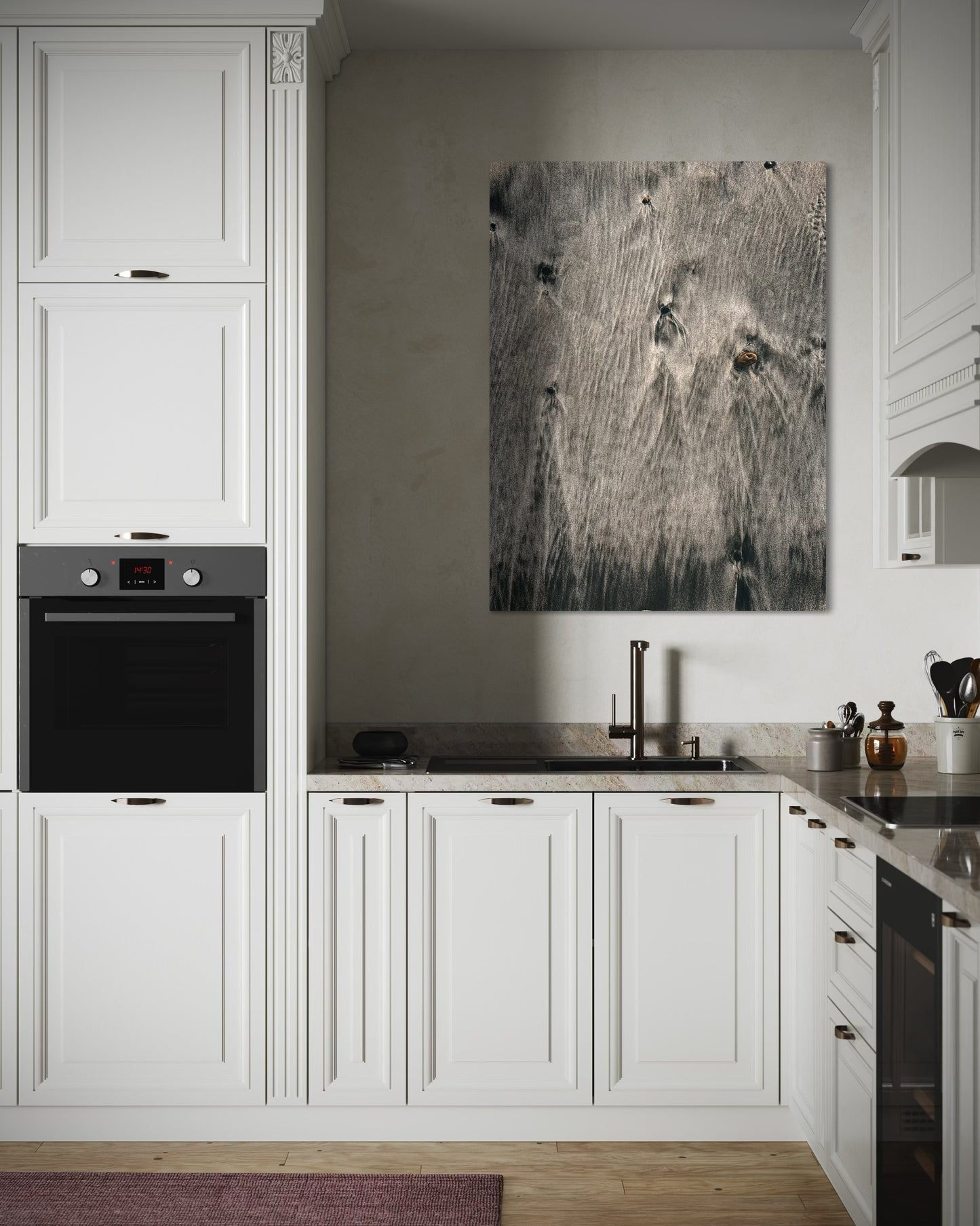 Minimalist Sand Texture Photography Print: Coastal Beige Nature Art