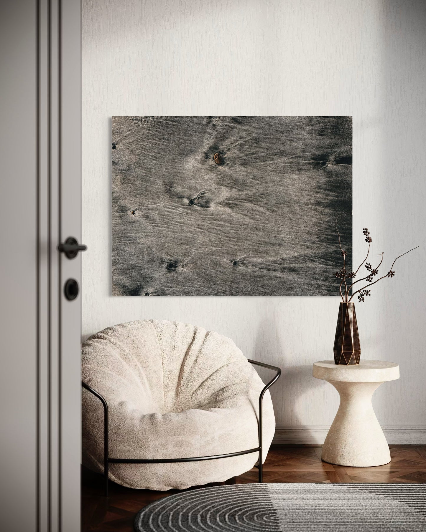 Minimalist Sand Texture Photography Print: Coastal Beige Nature Art