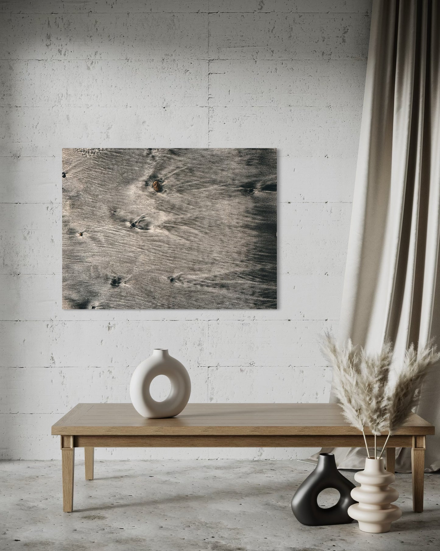 Minimalist Sand Texture Photography Print: Coastal Beige Nature Art