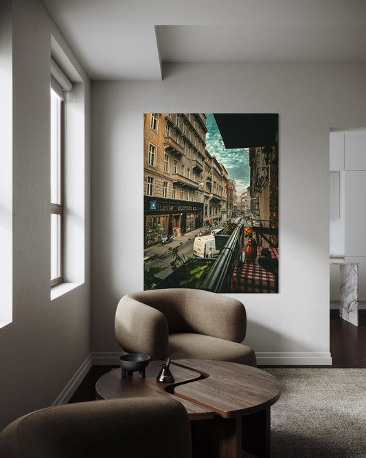 City Nights Semi-Gloss Poster: Urban Street Photography with Rat