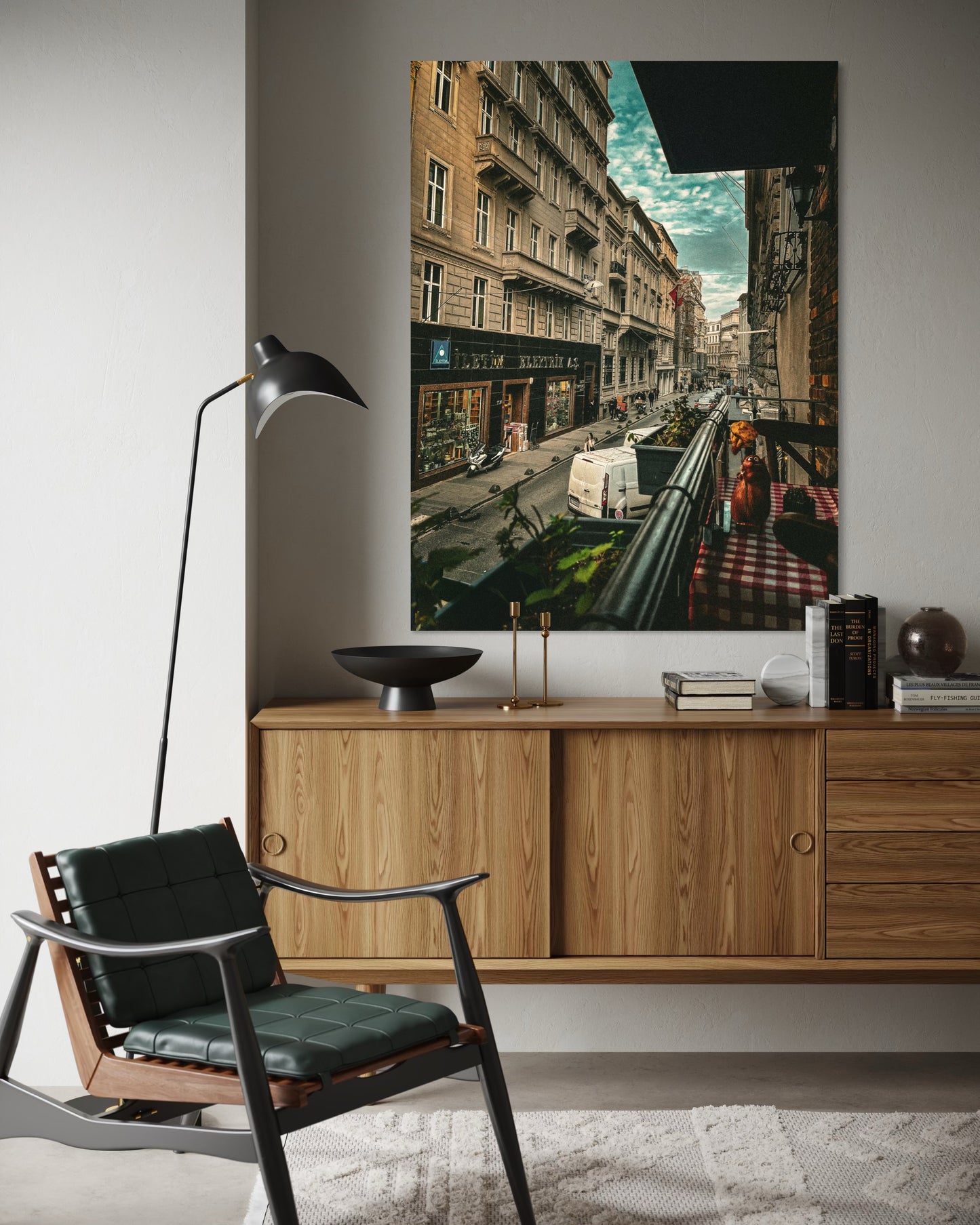 City Nights Semi-Gloss Poster: Urban Street Photography with Rat