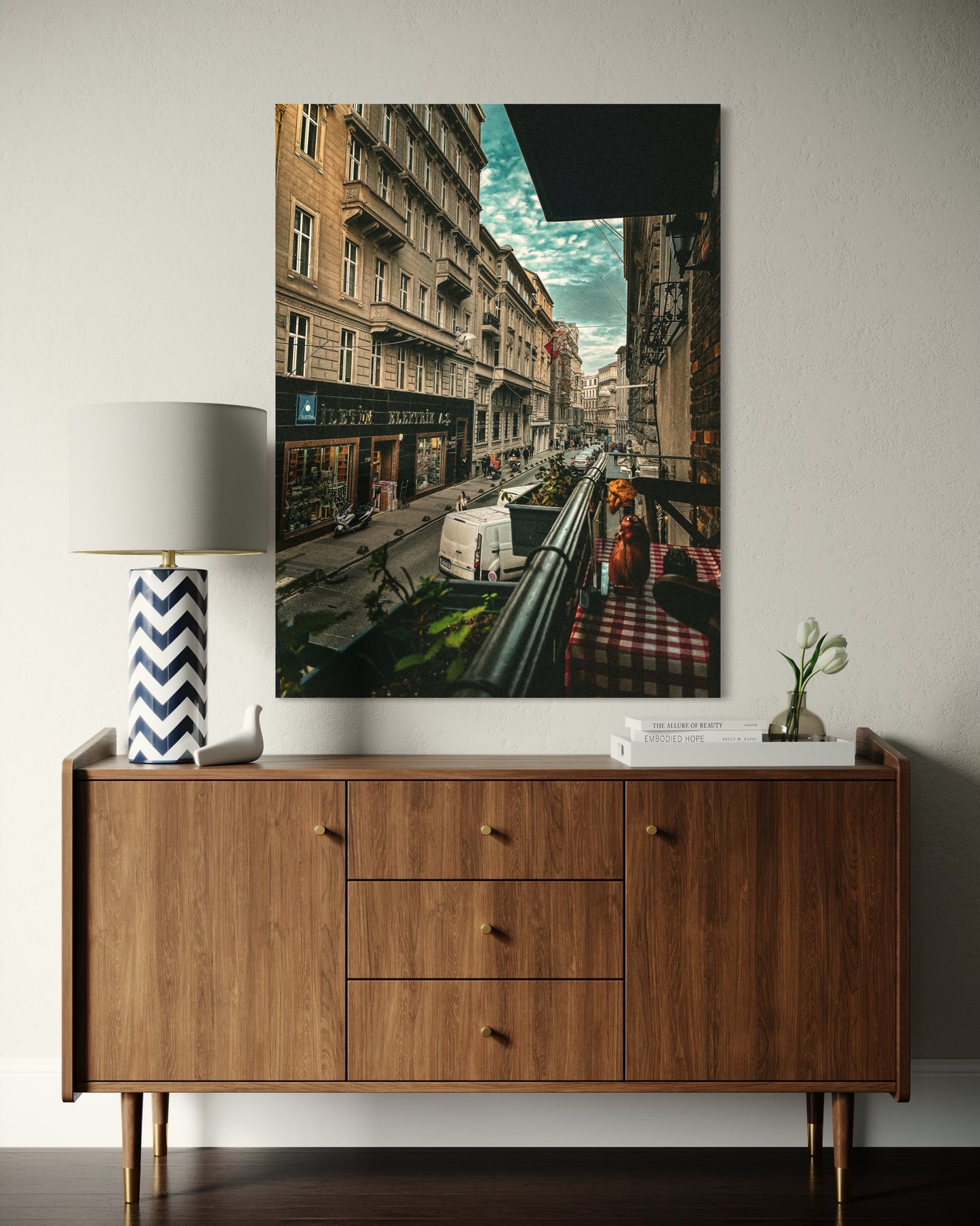 City Nights Semi-Gloss Poster: Urban Street Photography with Rat