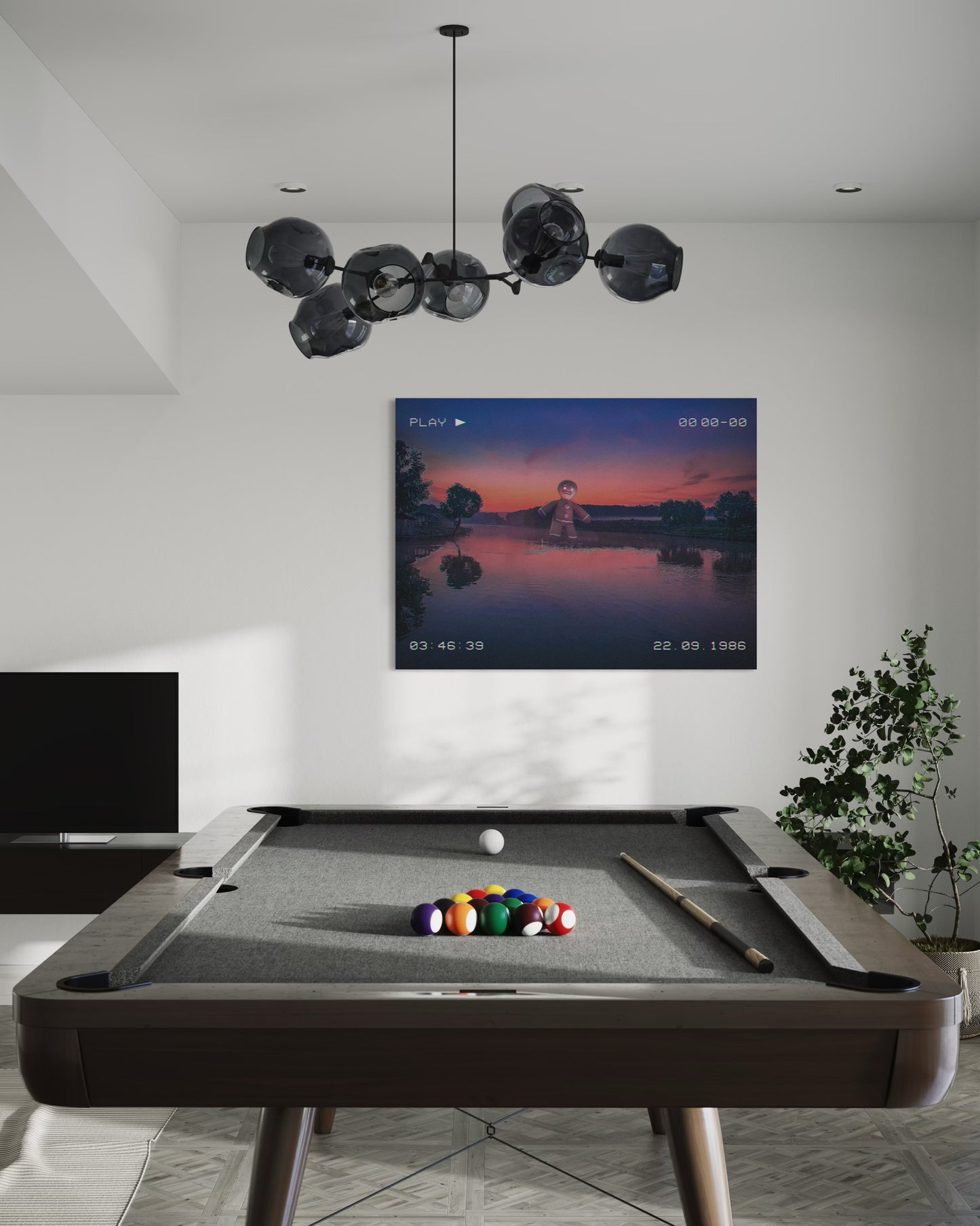 Retro VHS Sunset Dream Art Print: Surreal Fantasy Lake Photography