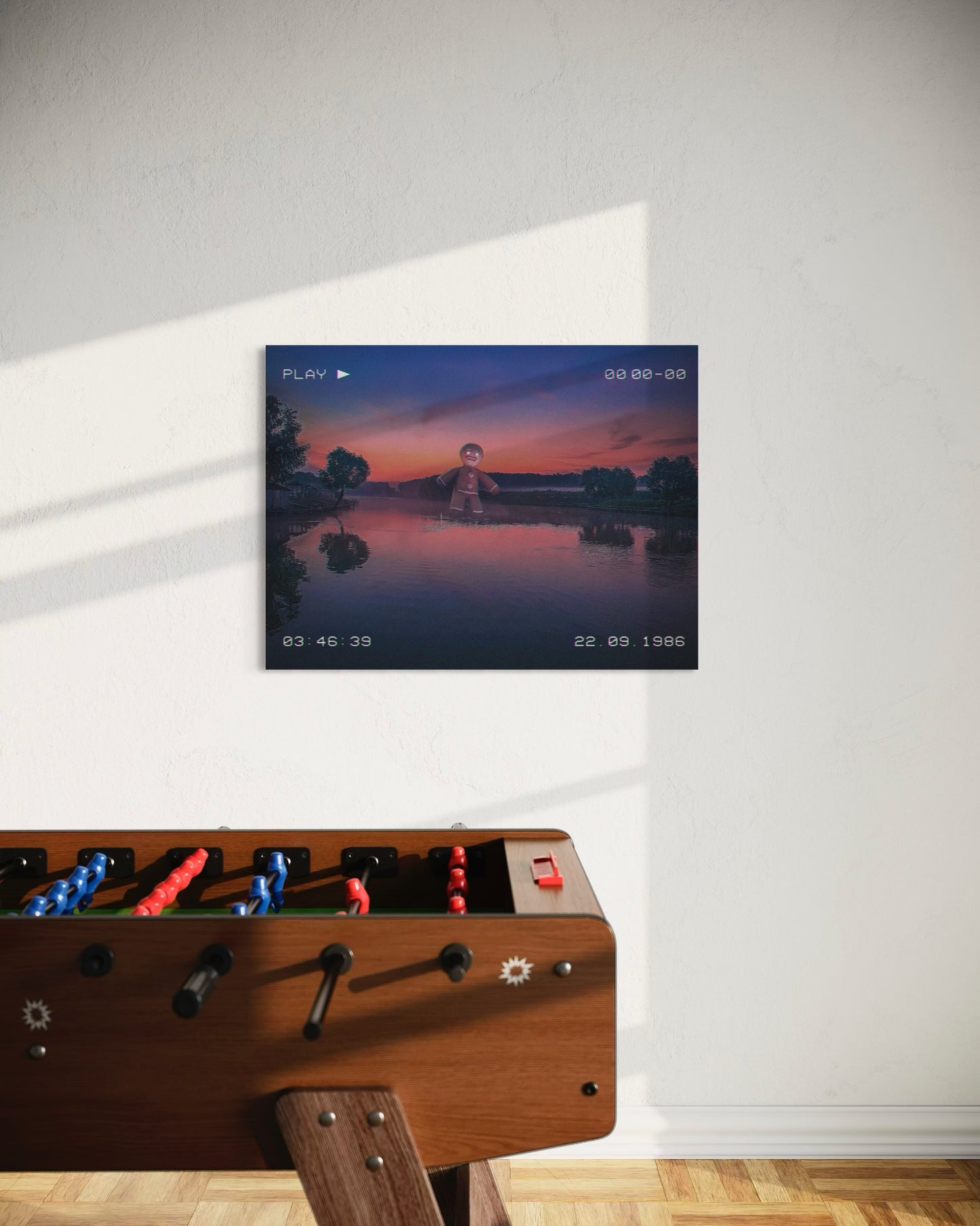 Retro VHS Sunset Dream Art Print: Surreal Fantasy Lake Photography