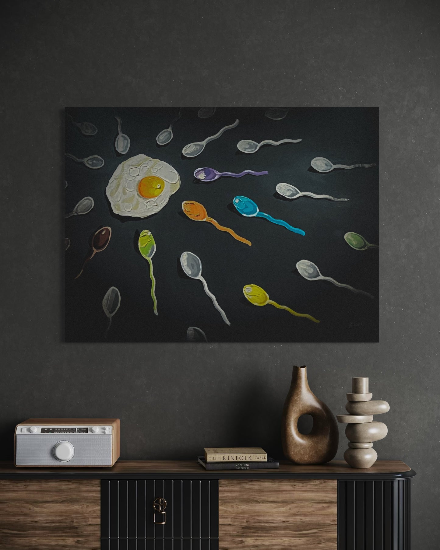 Funny Breakfast Pop Art Print: Kitchen Wall Decor by PolaDova