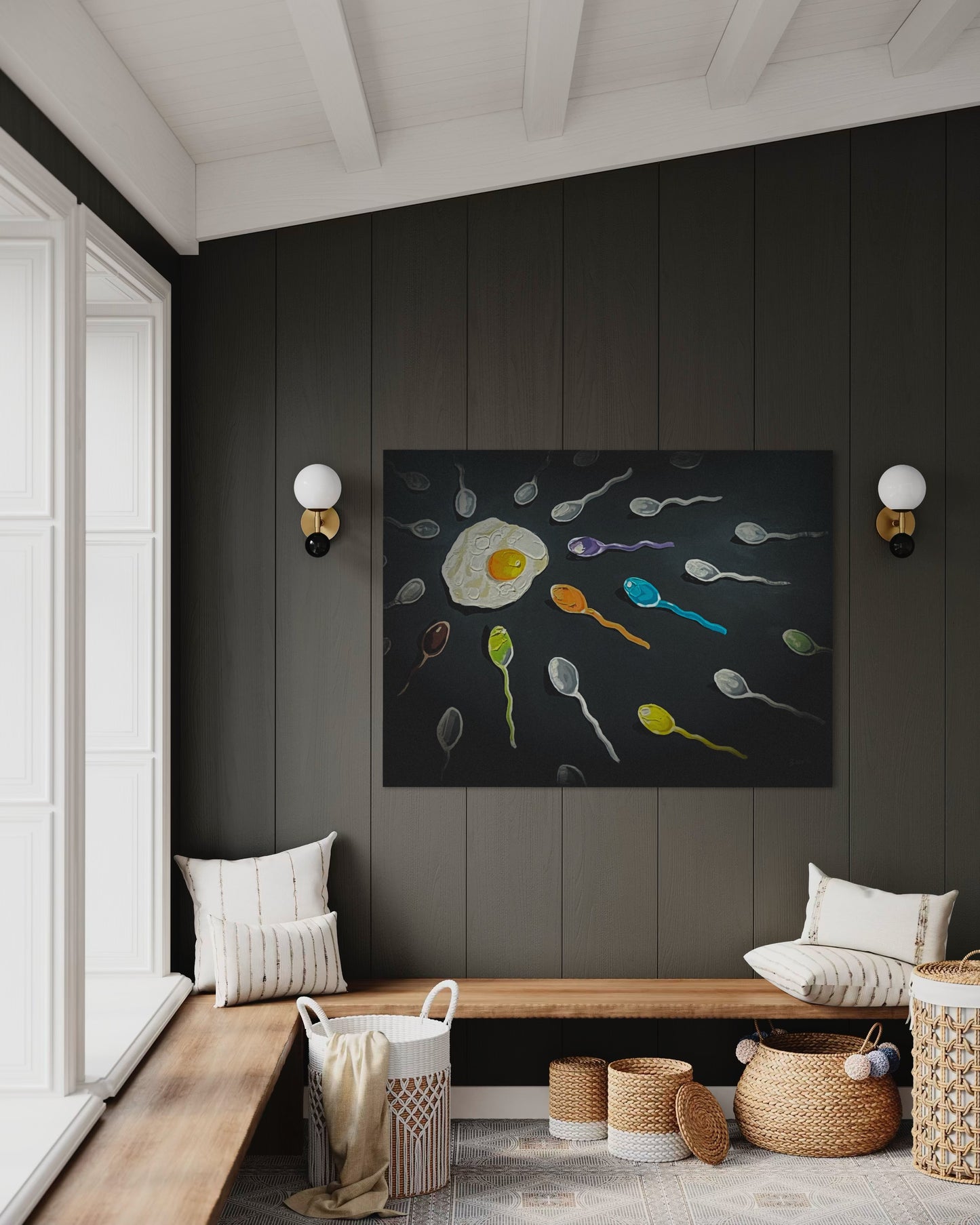 Funny Breakfast Pop Art Print: Kitchen Wall Decor by PolaDova