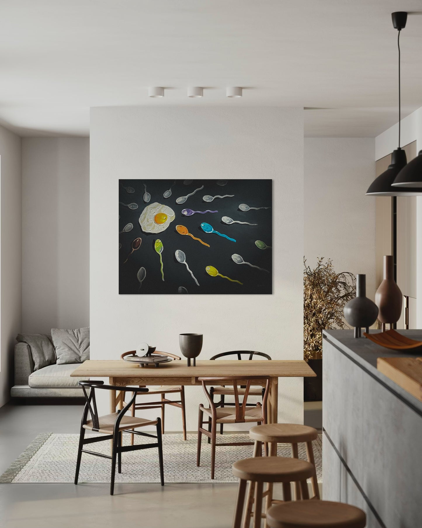 Funny Breakfast Pop Art Print: Kitchen Wall Decor by PolaDova