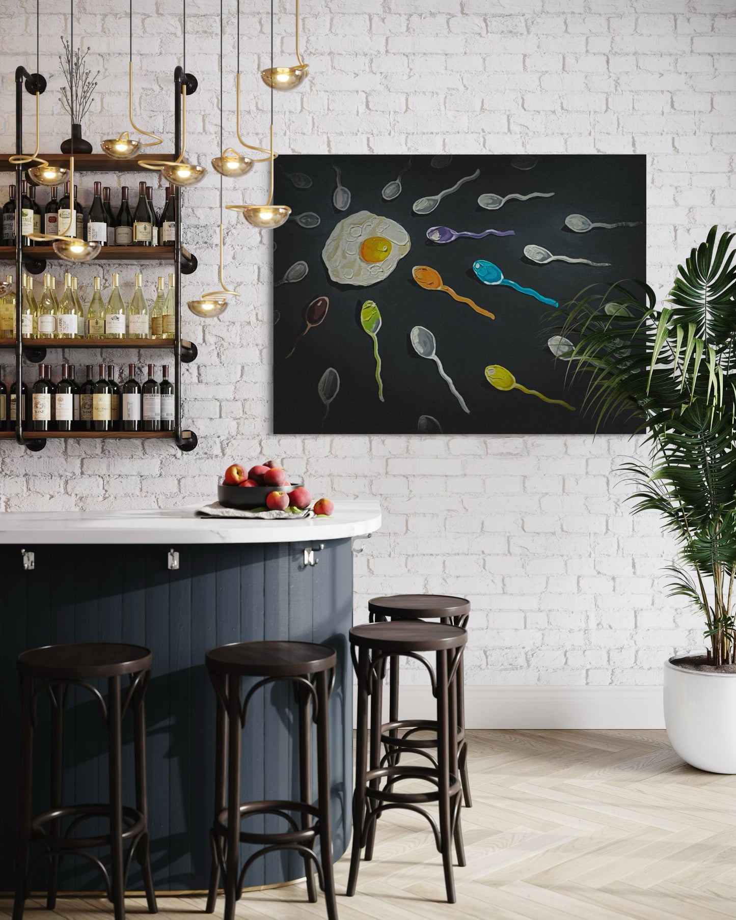 Funny Breakfast Pop Art Print: Kitchen Wall Decor by PolaDova