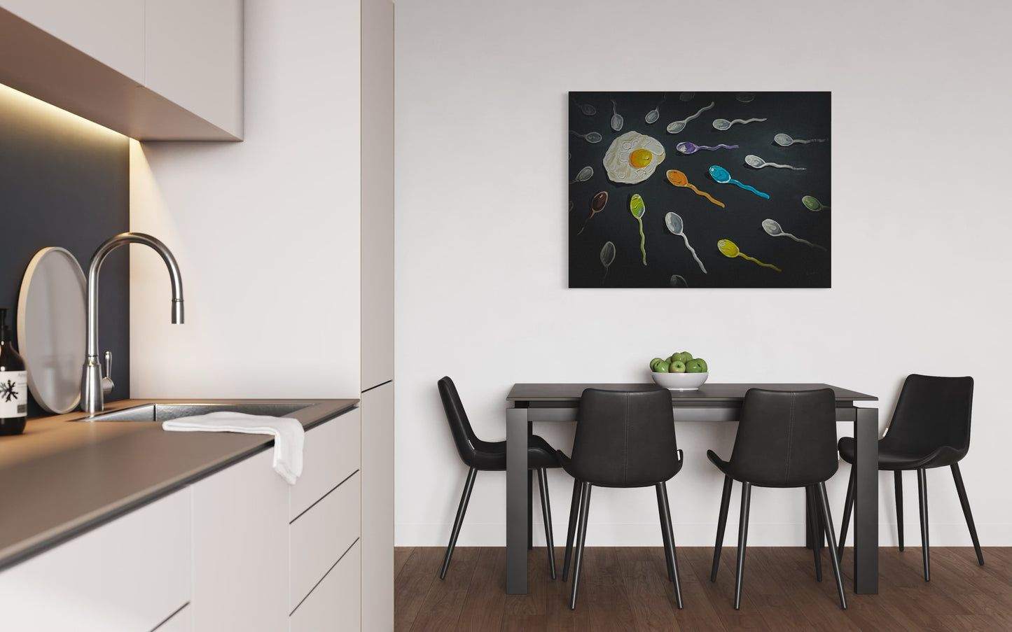 Funny Breakfast Pop Art Print: Kitchen Wall Decor by PolaDova