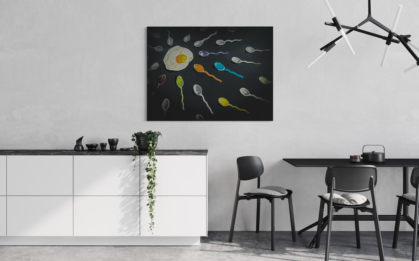 Funny Breakfast Pop Art Print: Kitchen Wall Decor by PolaDova