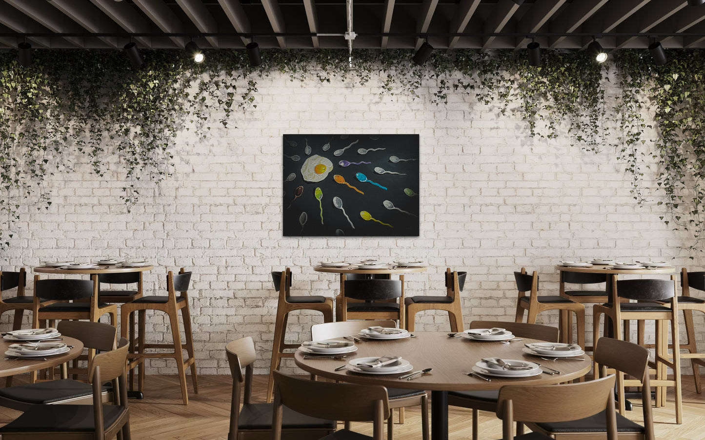 Funny Breakfast Pop Art Print: Kitchen Wall Decor by PolaDova