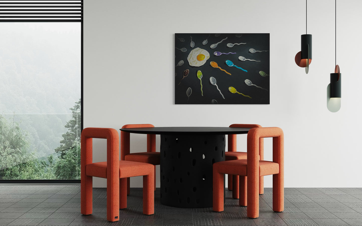 Funny Breakfast Pop Art Print: Kitchen Wall Decor by PolaDova