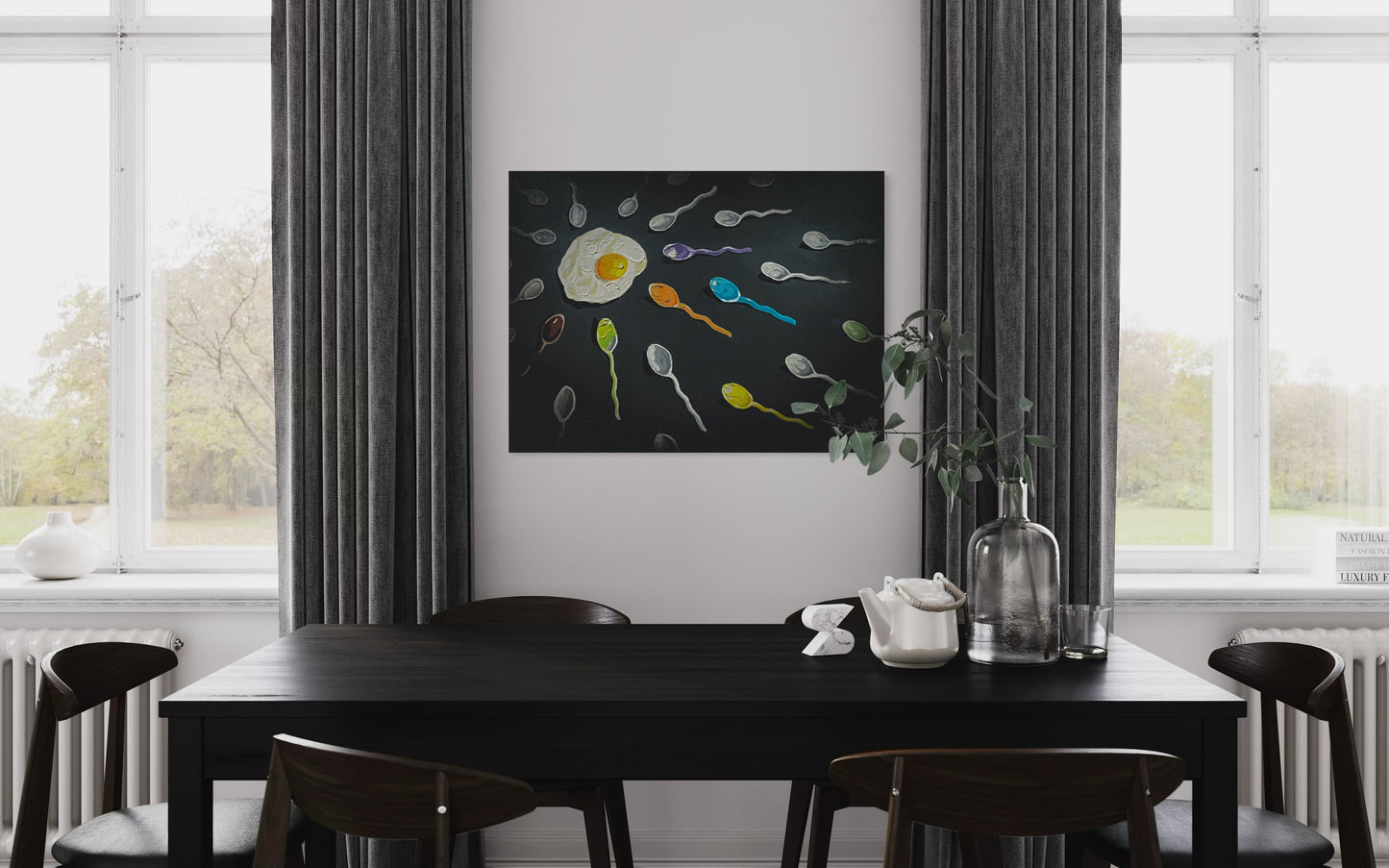 Funny Breakfast Pop Art Print: Kitchen Wall Decor by PolaDova