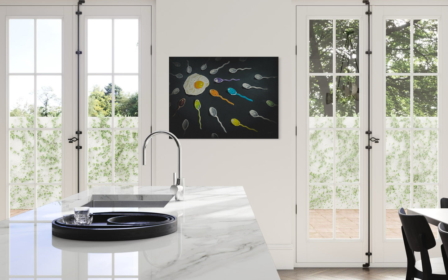 Funny Breakfast Pop Art Print: Kitchen Wall Decor by PolaDova