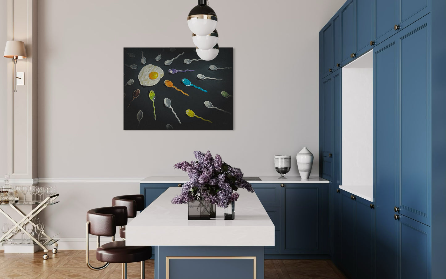 Funny Breakfast Pop Art Print: Kitchen Wall Decor by PolaDova