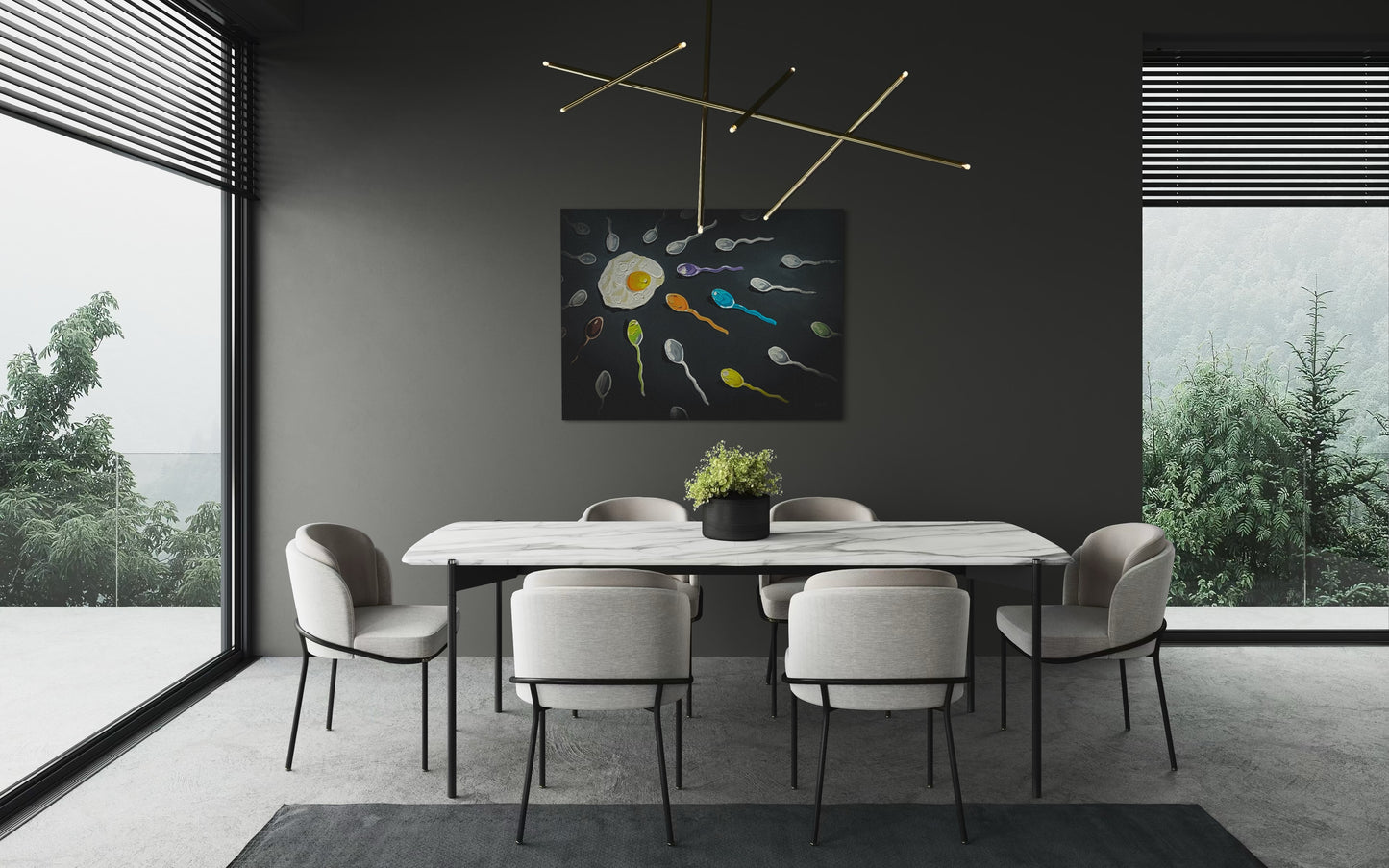 Funny Breakfast Pop Art Print: Kitchen Wall Decor by PolaDova