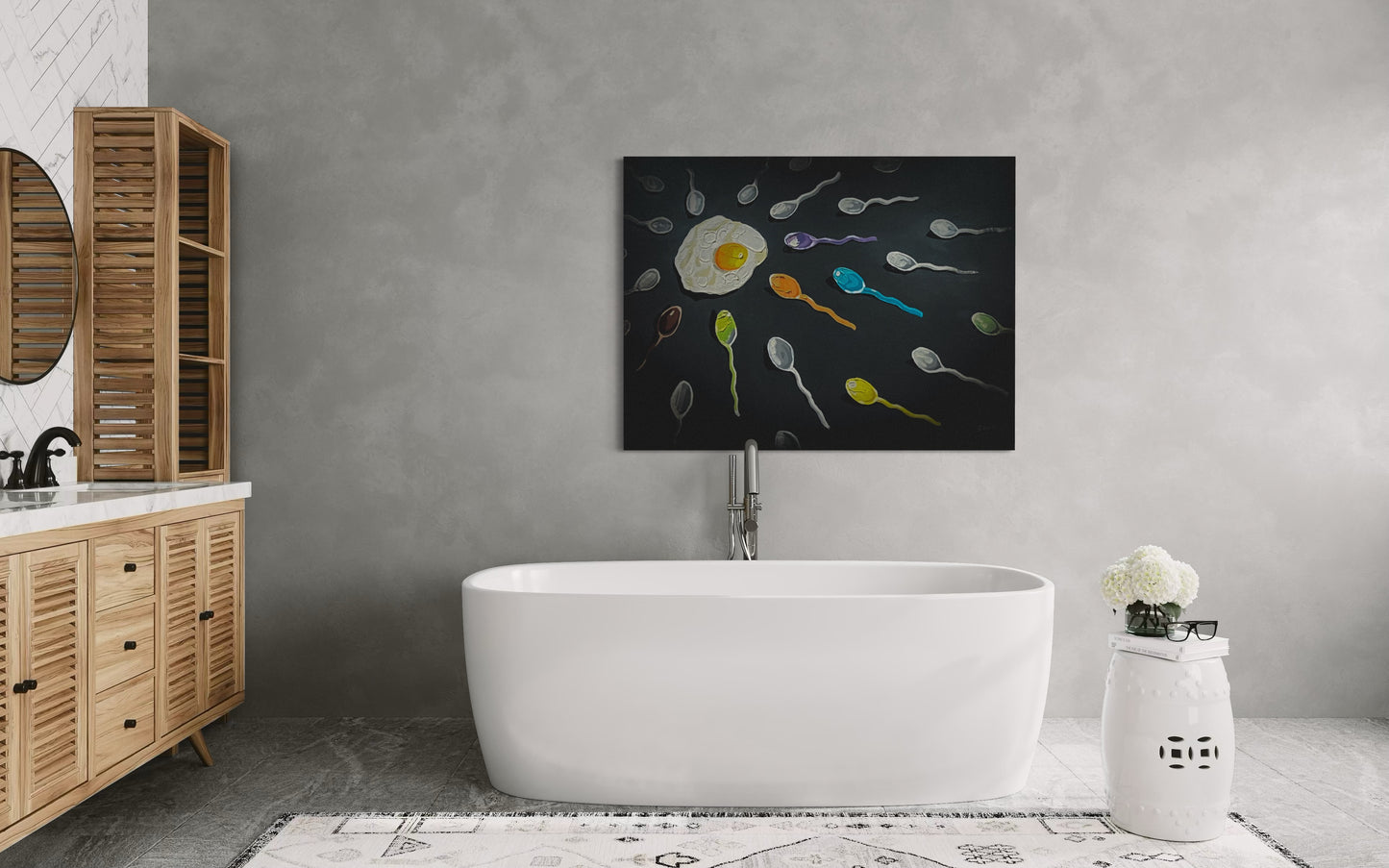 Funny Breakfast Pop Art Print: Kitchen Wall Decor by PolaDova