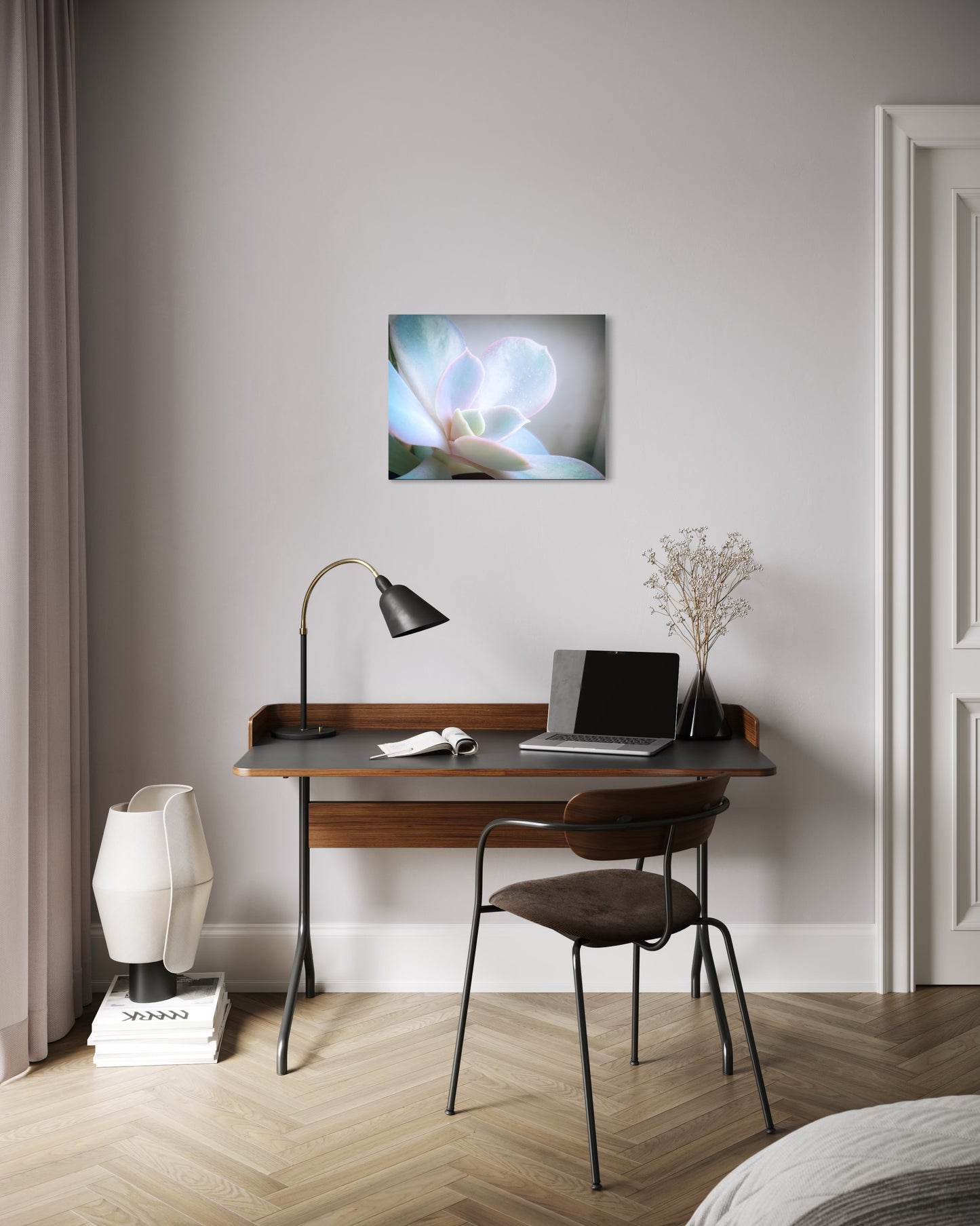 Flower Pastel Succulent Serenity – Minimal Botanical Photography Print, Soft Nature