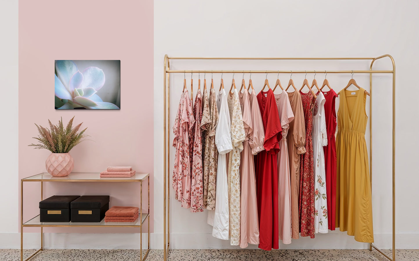 Flower Pastel Succulent Serenity – Minimal Botanical Photography Print, Soft Nature