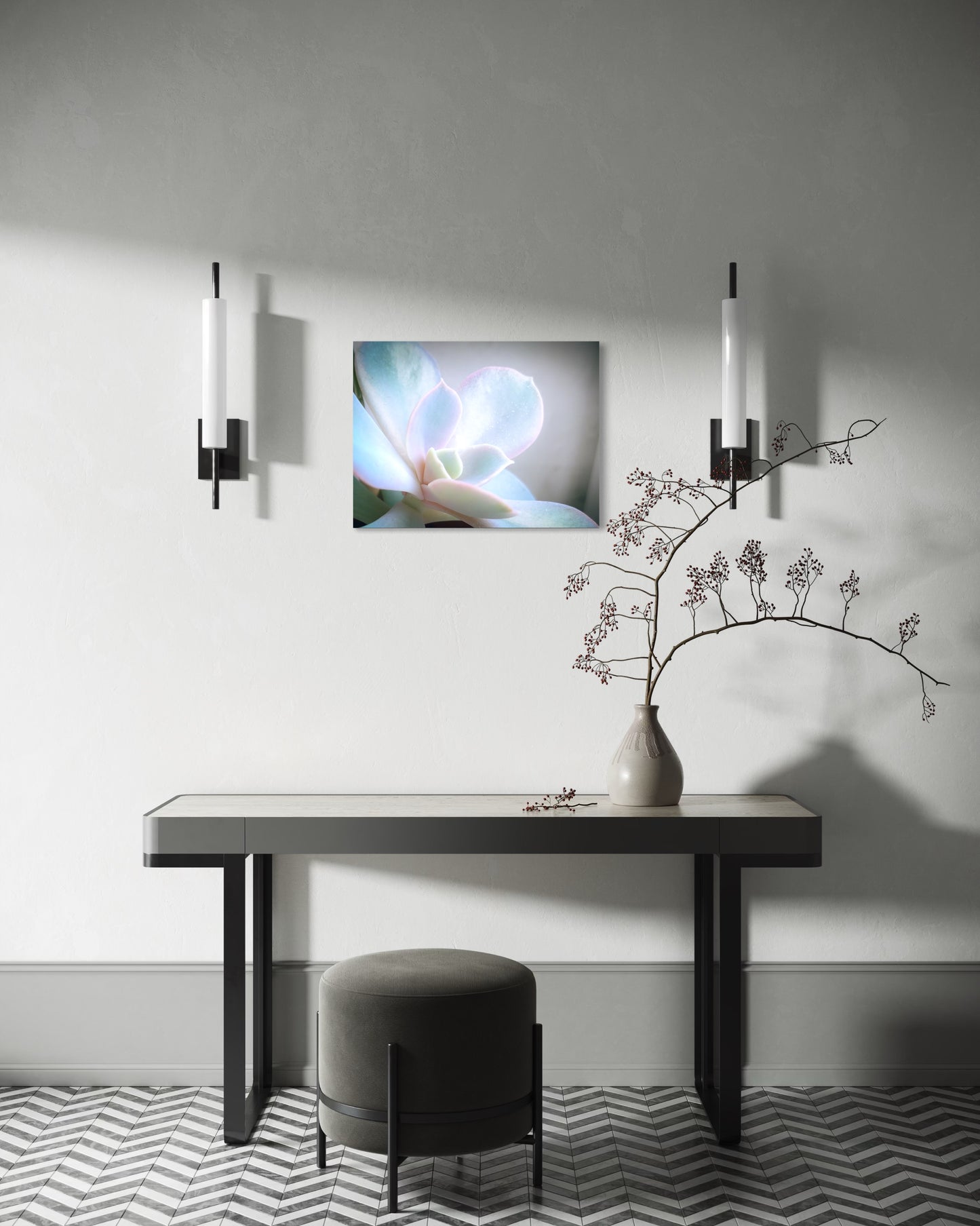 Flower Pastel Succulent Serenity – Minimal Botanical Photography Print, Soft Nature