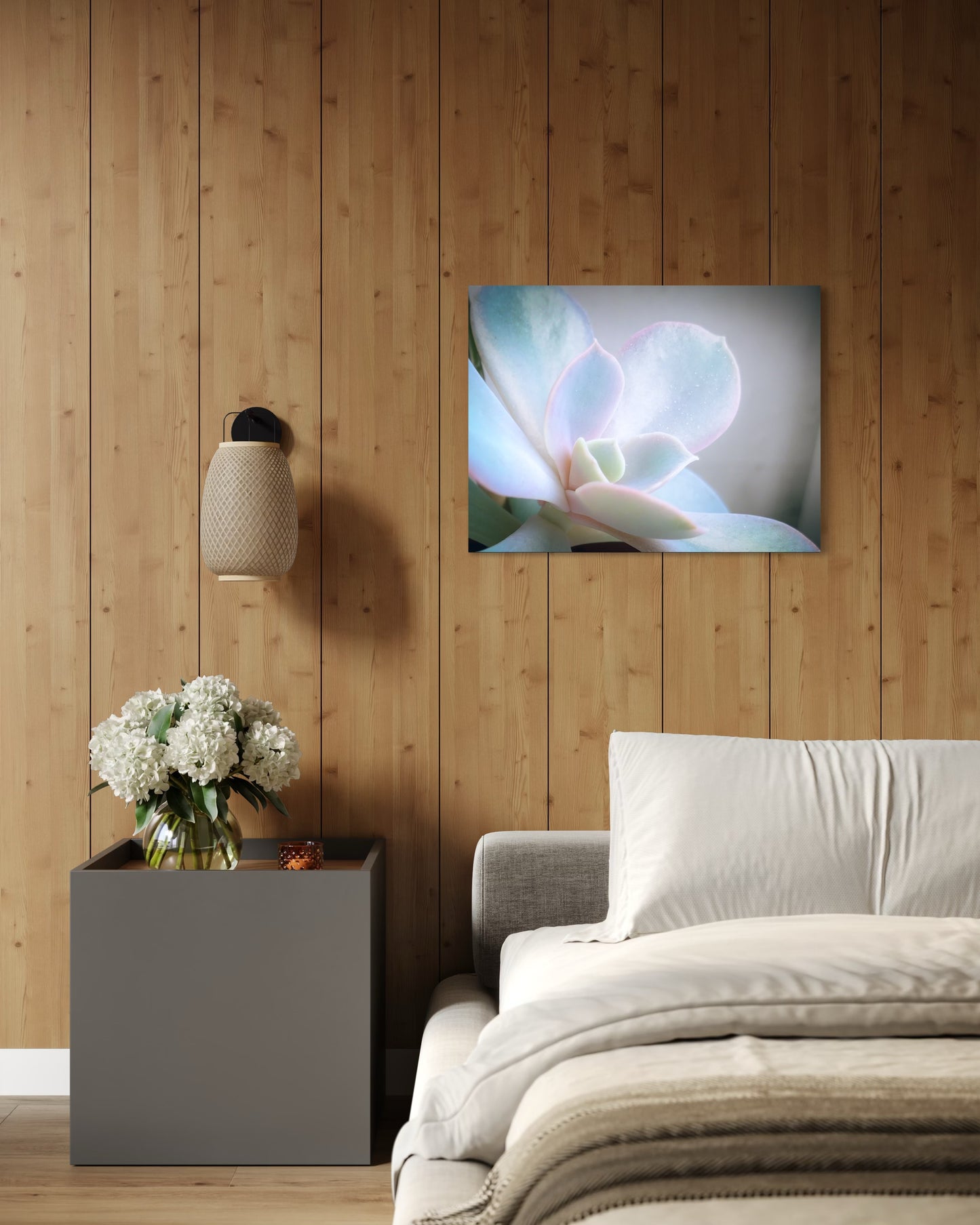 Flower Pastel Succulent Serenity – Minimal Botanical Photography Print, Soft Nature