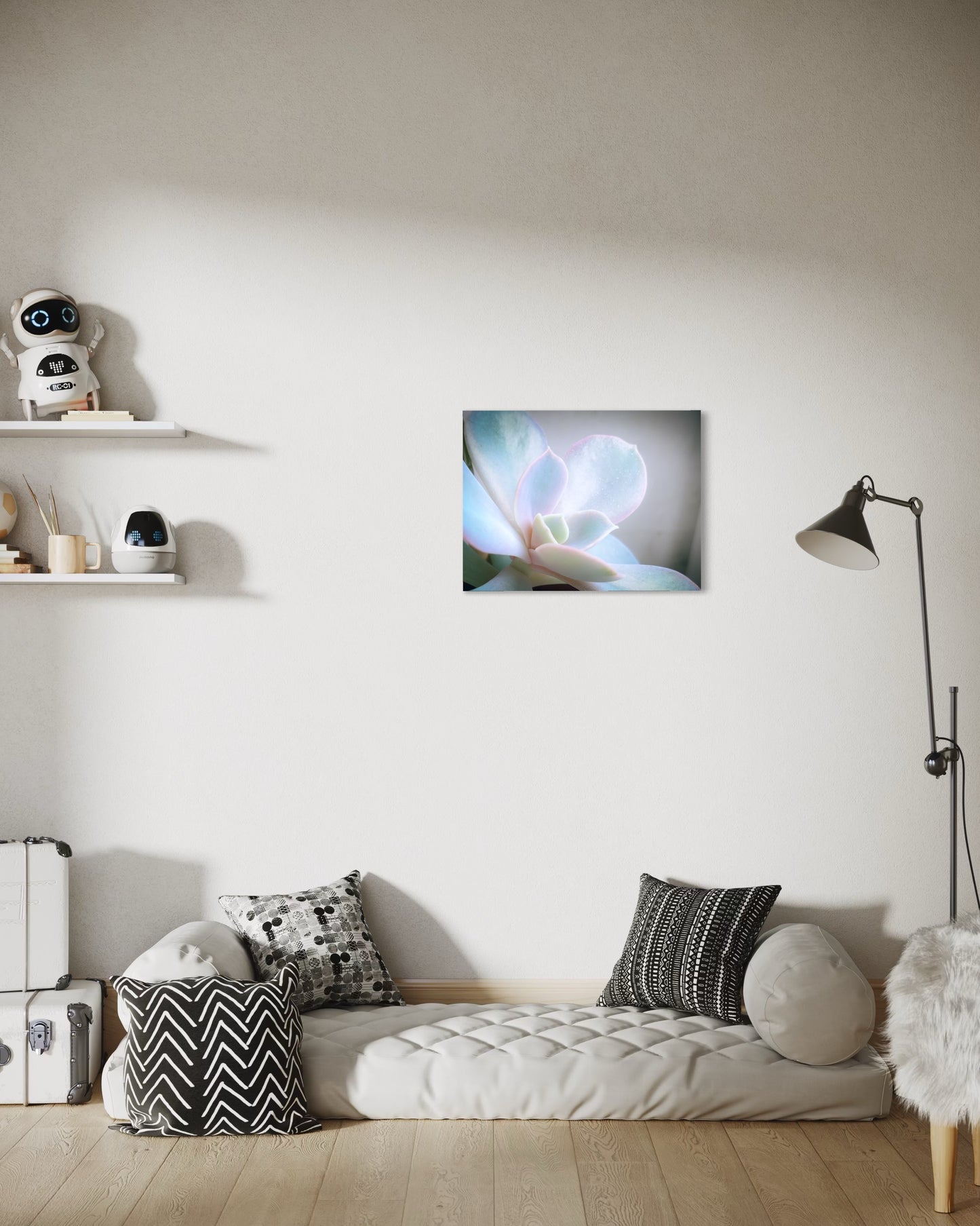 Flower Pastel Succulent Serenity – Minimal Botanical Photography Print, Soft Nature