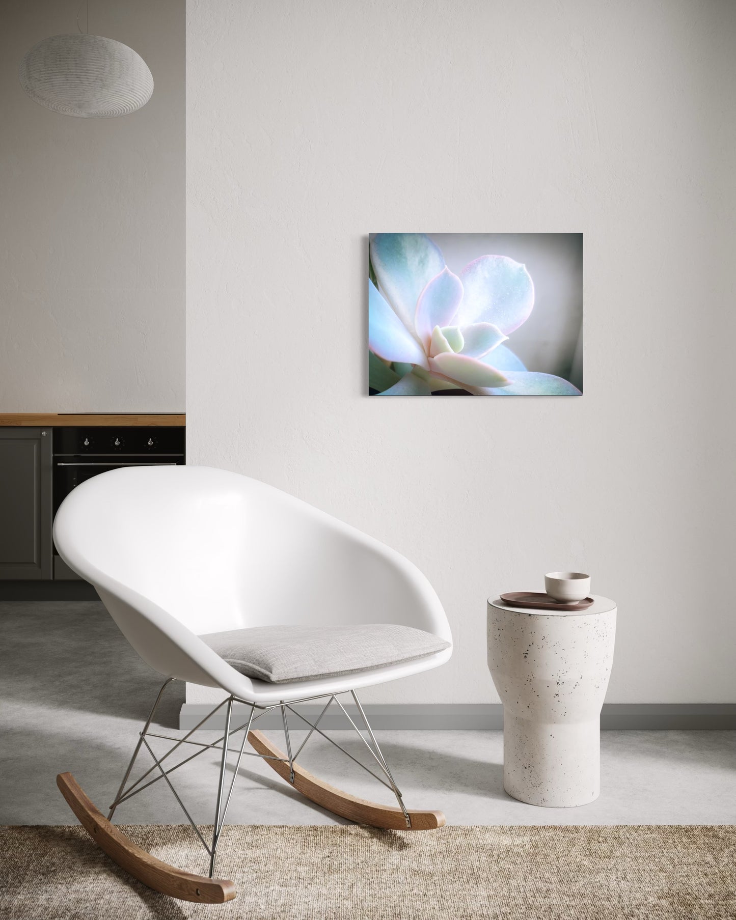 Flower Pastel Succulent Serenity – Minimal Botanical Photography Print, Soft Nature