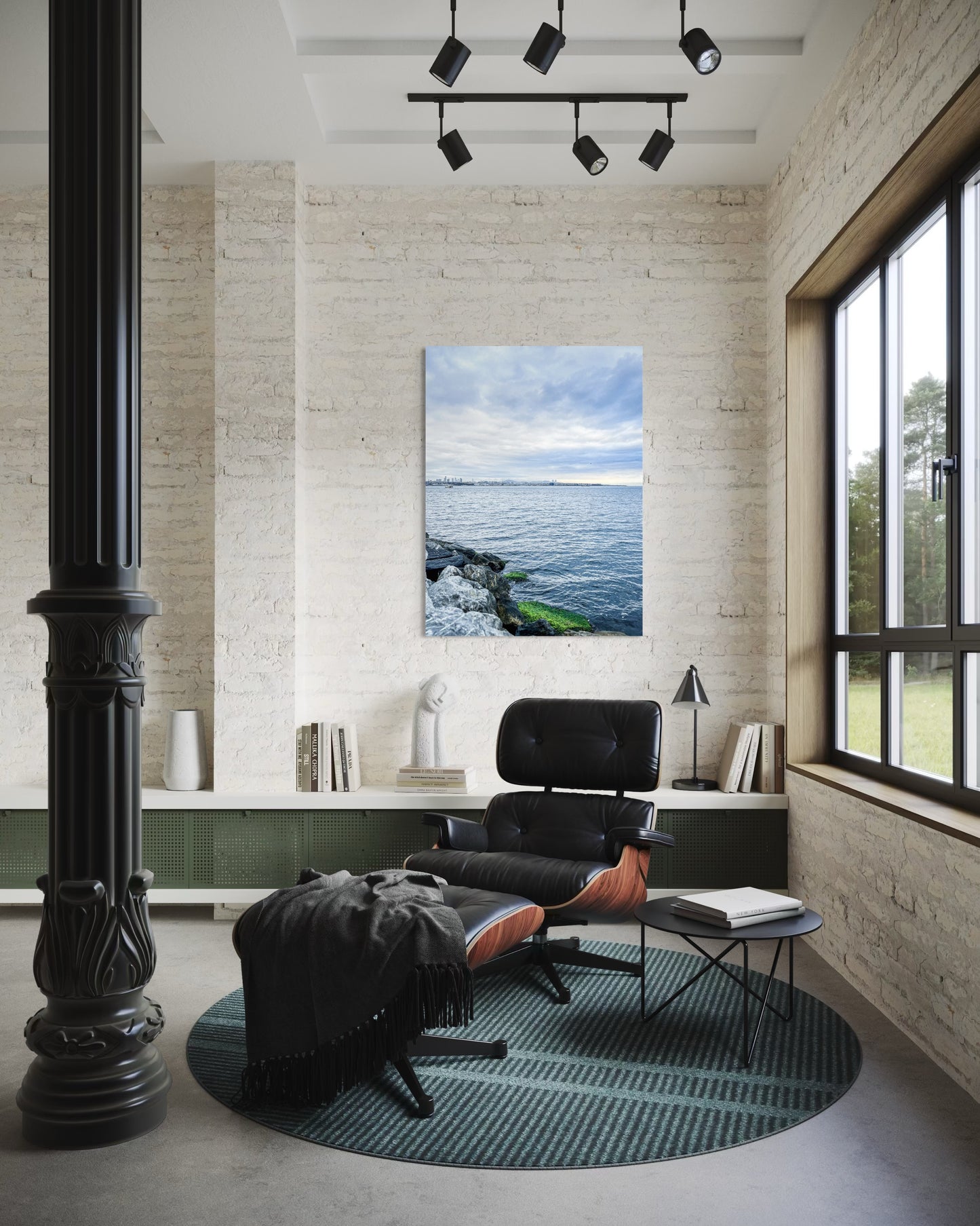 Landscape Blue Seascape Photography Print, Minimalist Ocean View (Printable)