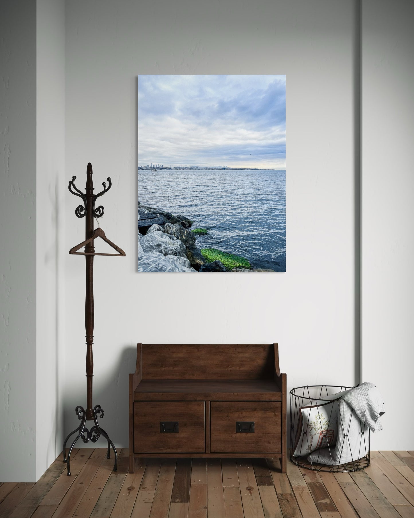 Landscape Blue Seascape Photography Print, Minimalist Ocean View (Printable)