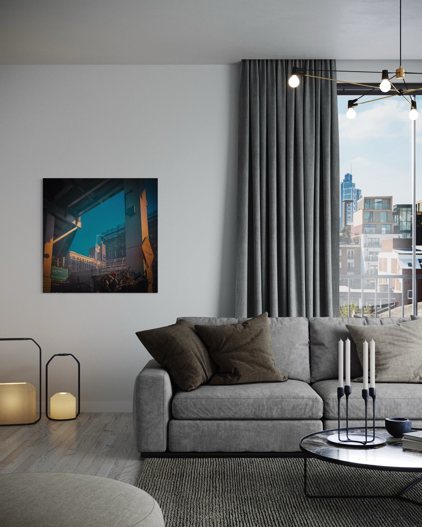 Urban Overpass Photography, Cinematic New York City Print