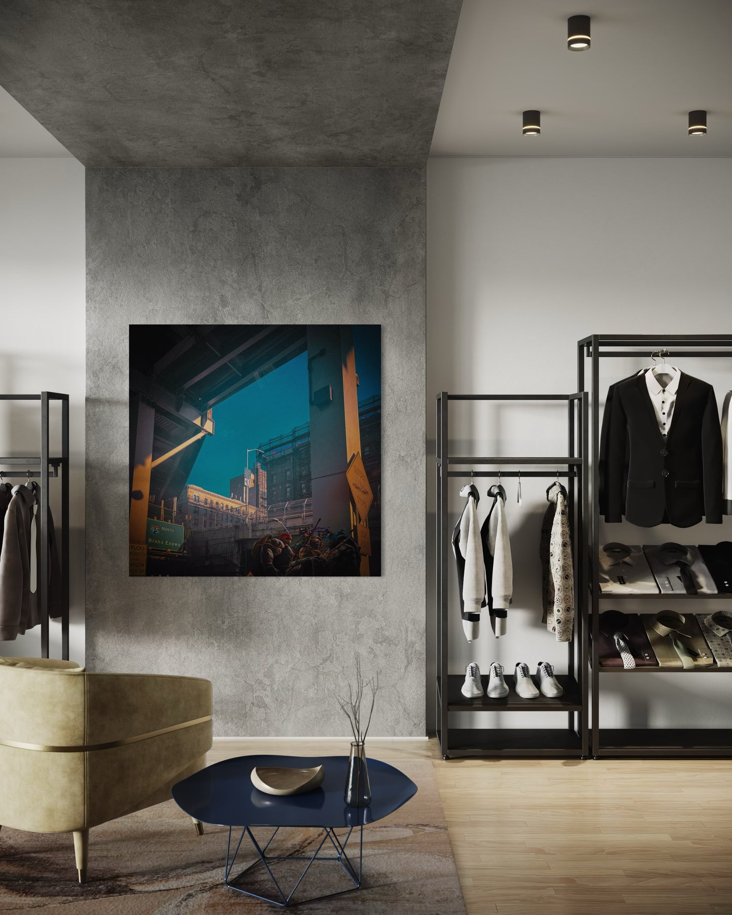 Urban Overpass Photography, Cinematic New York City Print