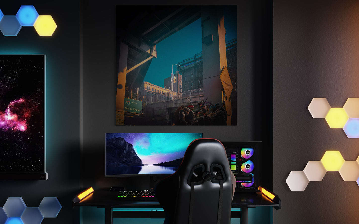 Urban Overpass Photography, Cinematic New York City Print