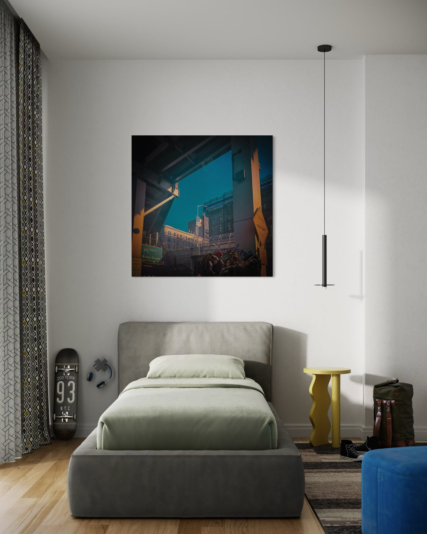 Urban Overpass Photography, Cinematic New York City Print