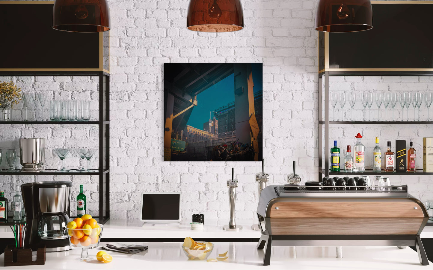 Urban Overpass Photography, Cinematic New York City Print