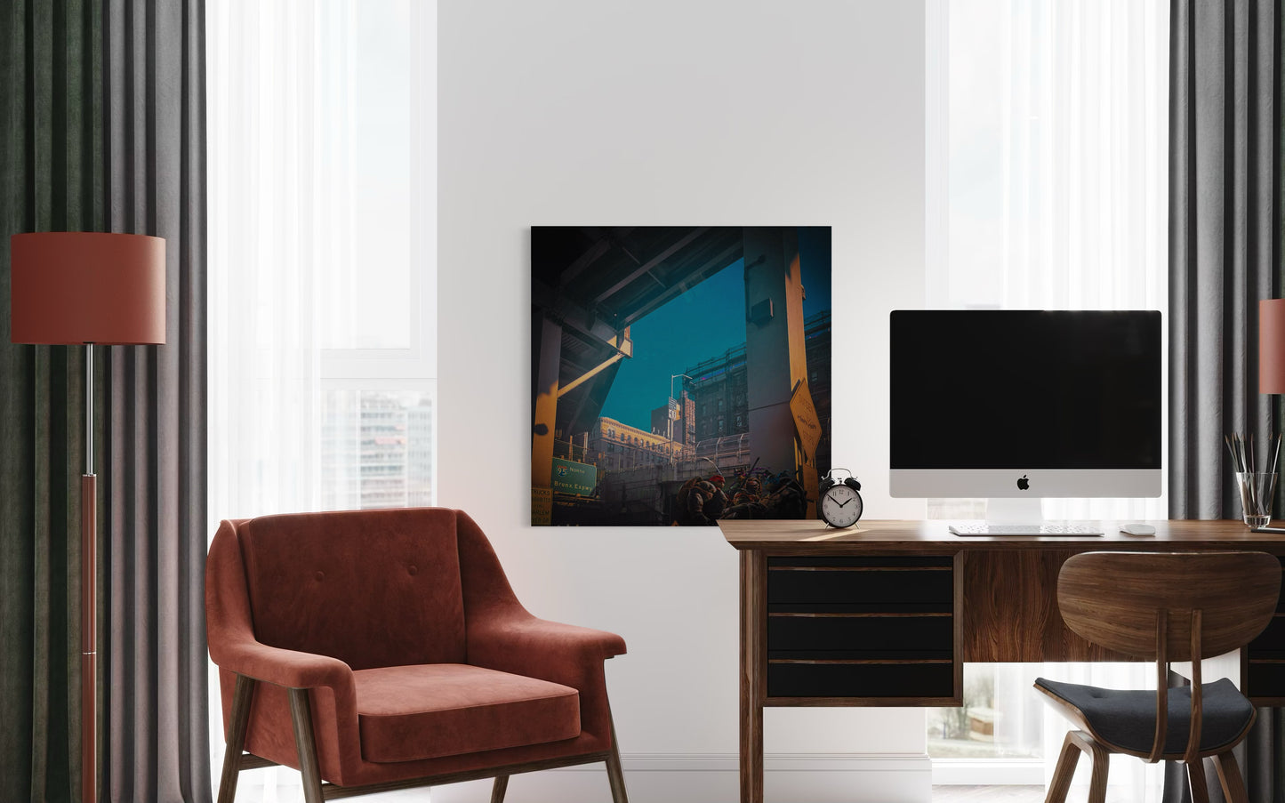 Urban Overpass Photography, Cinematic New York City Print